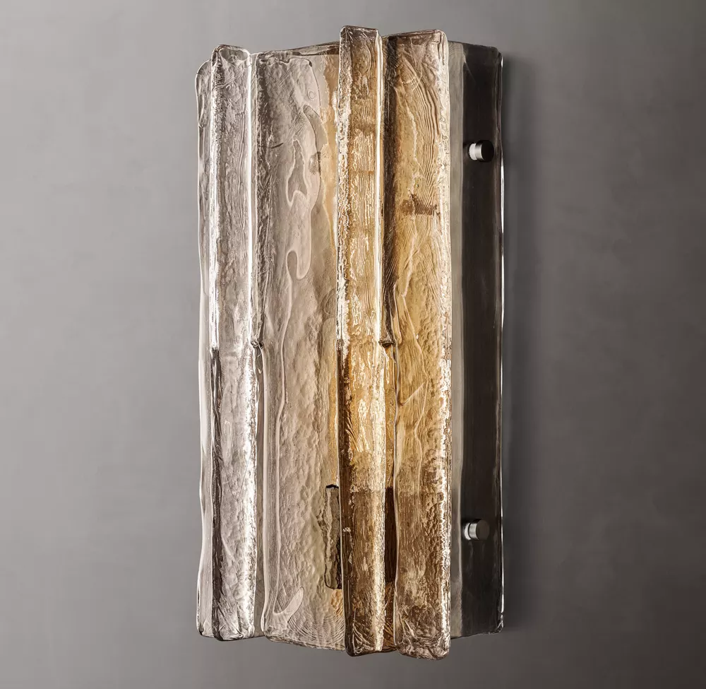 Lattice Smoke Glass Sconce 15" 30"