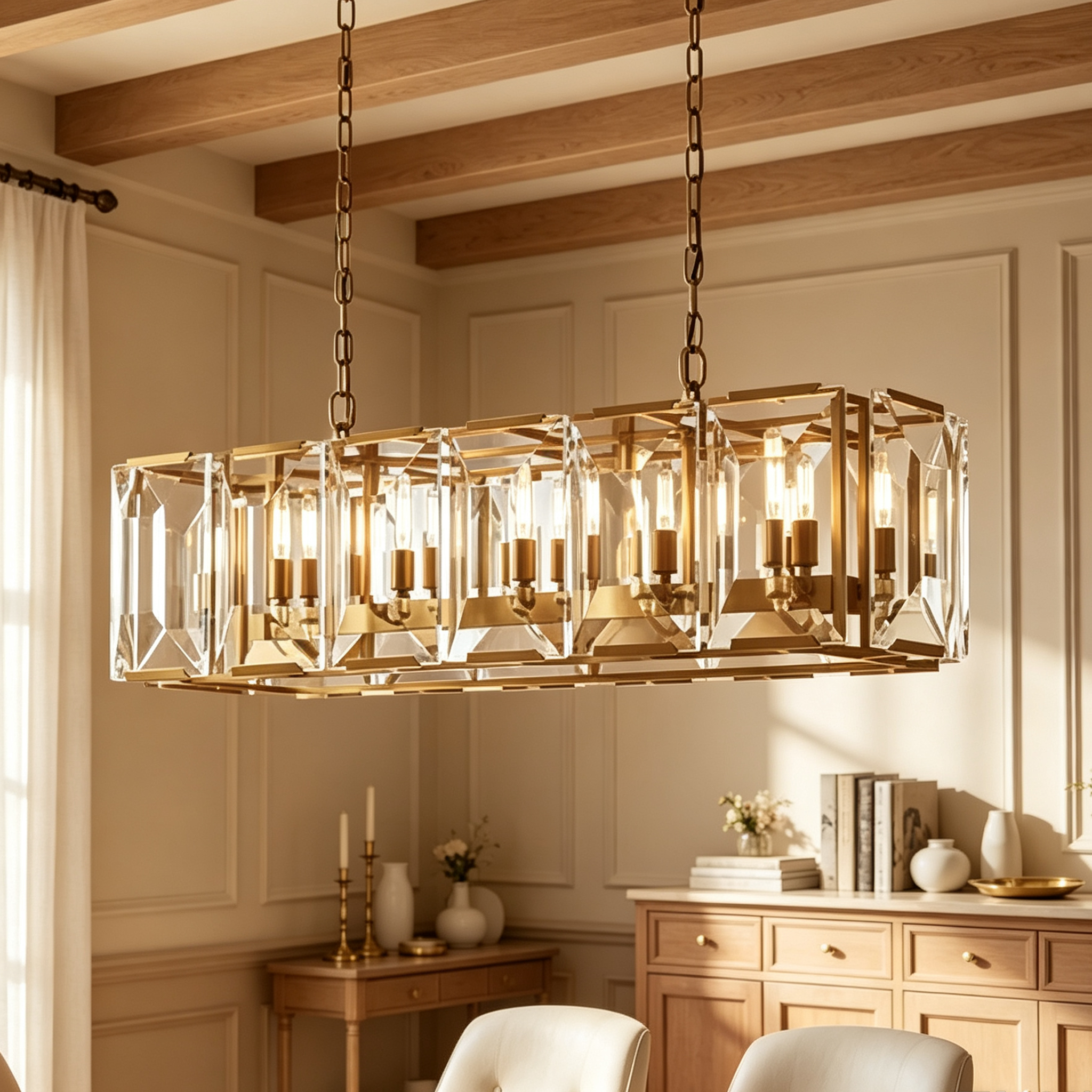 Harlow Crystal Rectangular Chandelier 42"