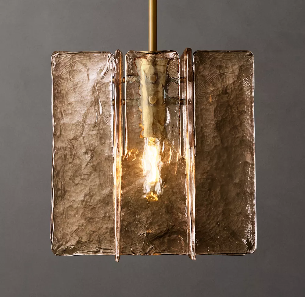 Lattice smoke glass pendant