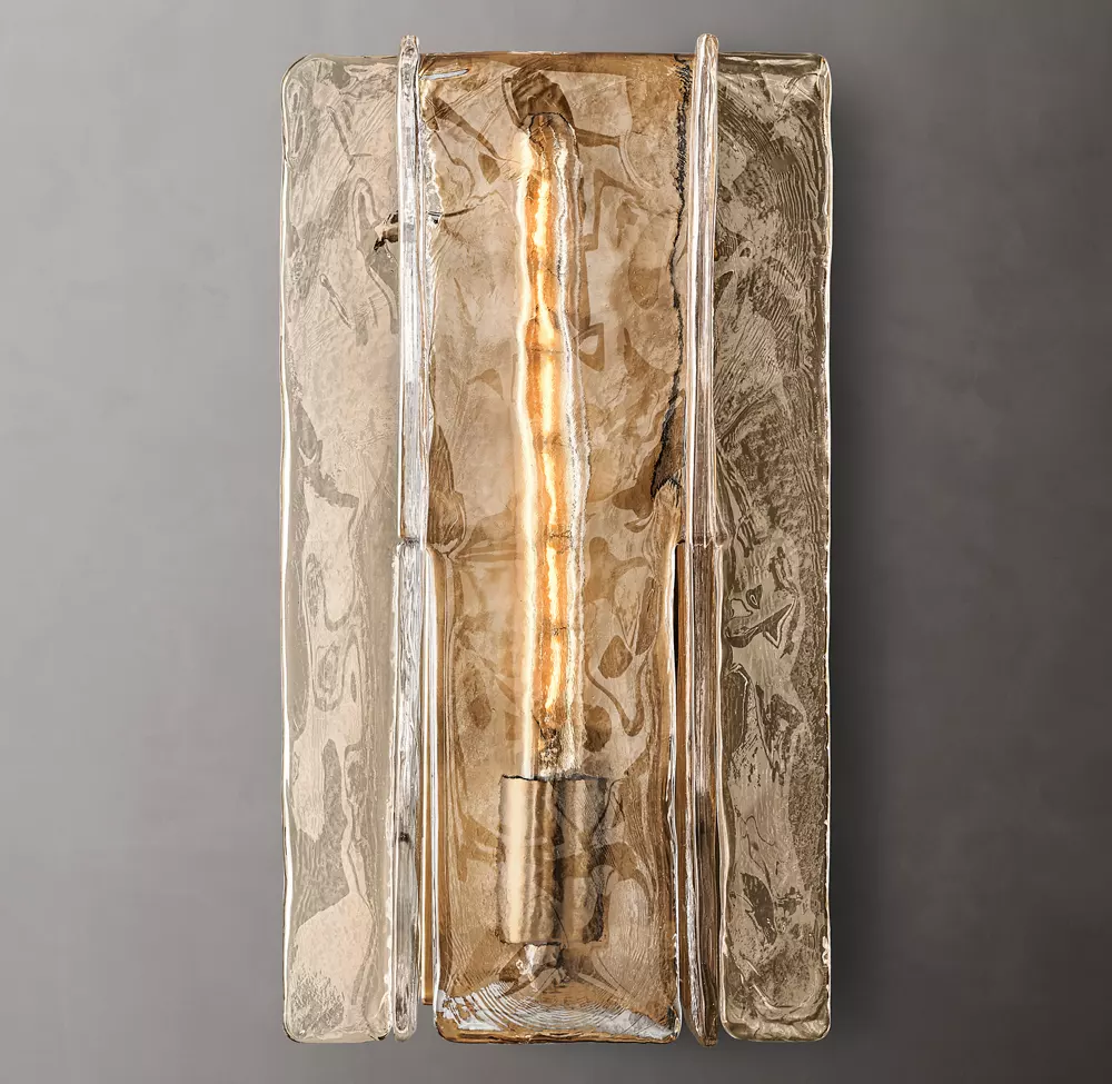 Lattice Smoke Glass Sconce 15" 30"