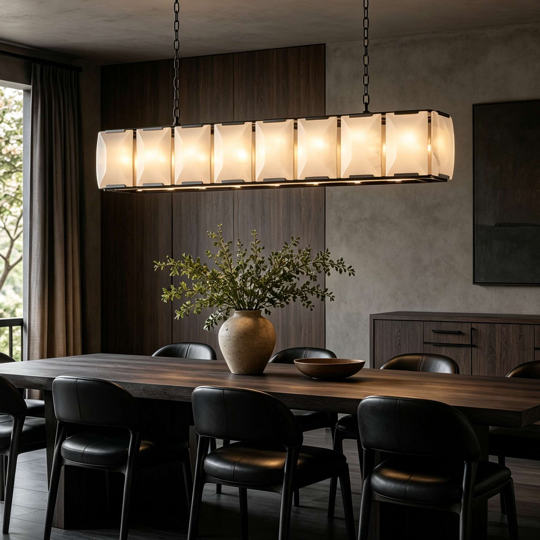 Harlow Calcite Rectangular Chandelier W 62"