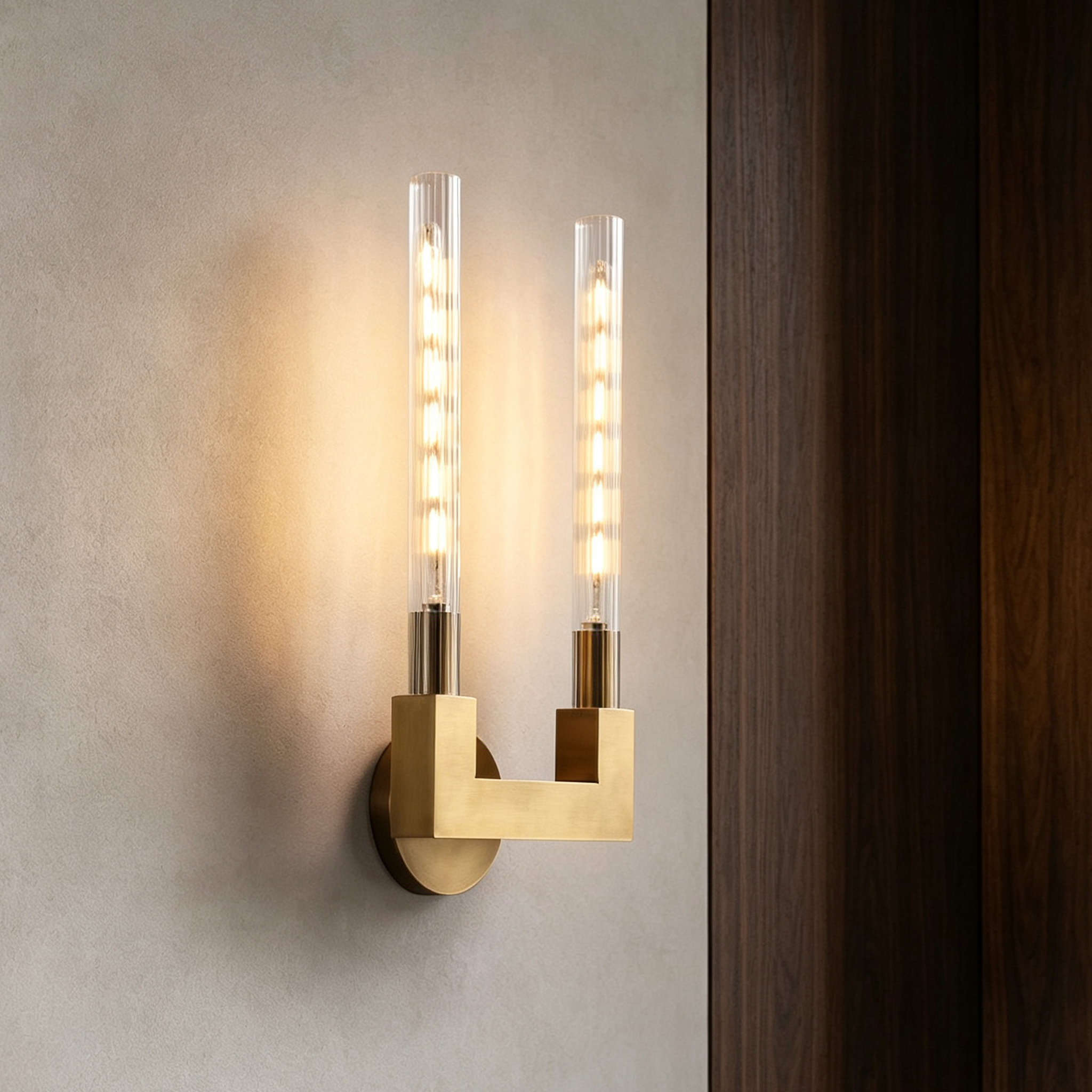Cannele Double Head Outdoor Wall Sconce