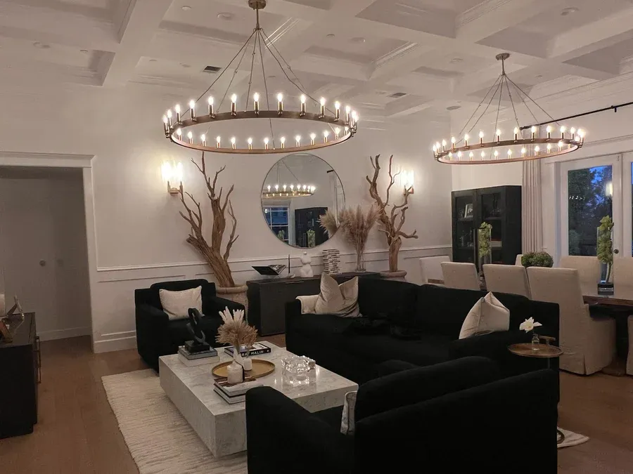 Camin Vintage Filament Round Chandelier 50" For Living Room-konalight