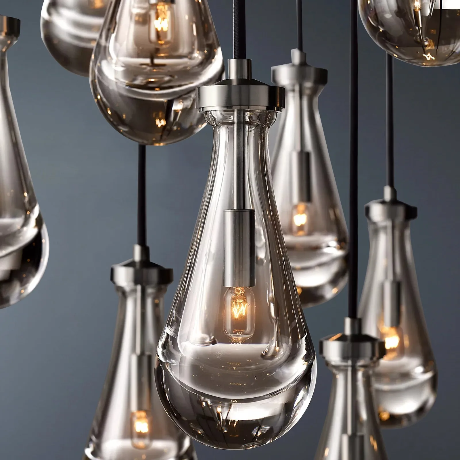 Raindrop Rectangular 5-Light Rod Chandelier-konalight