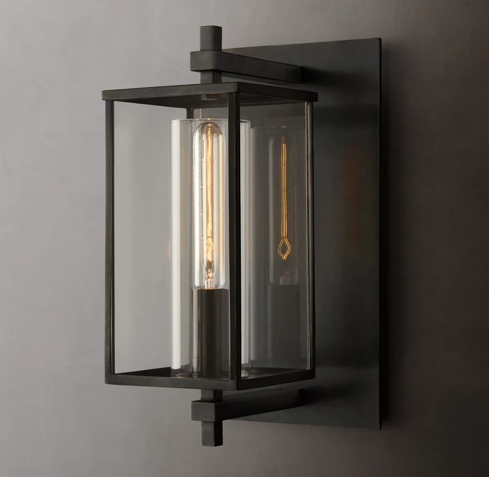 Devaux Square Shade Wall Sconce 16"H-konalight