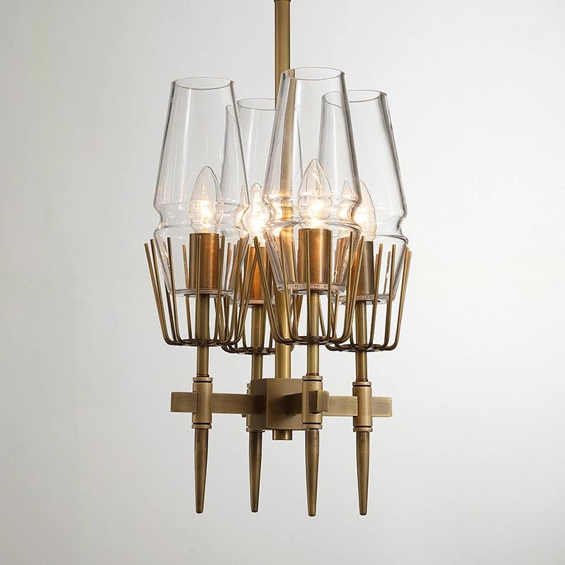 Chaillot Glass Brass Chandelier For Living Room-konalight