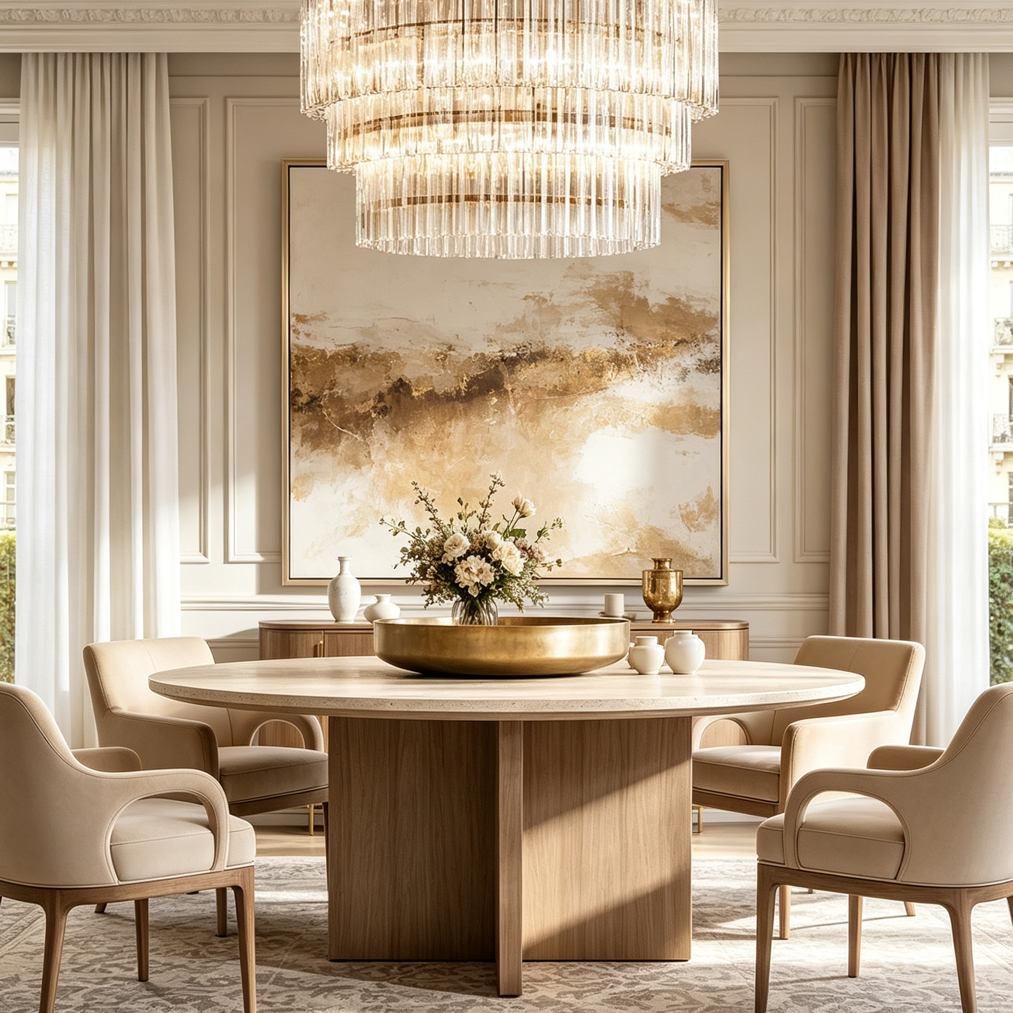 CIELO 3-Tier Round Chandelier 48" For Living Room