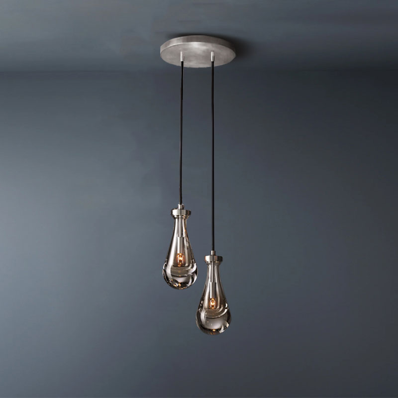 Raindrop Round 2-Lights Cord Chandelier-konalight