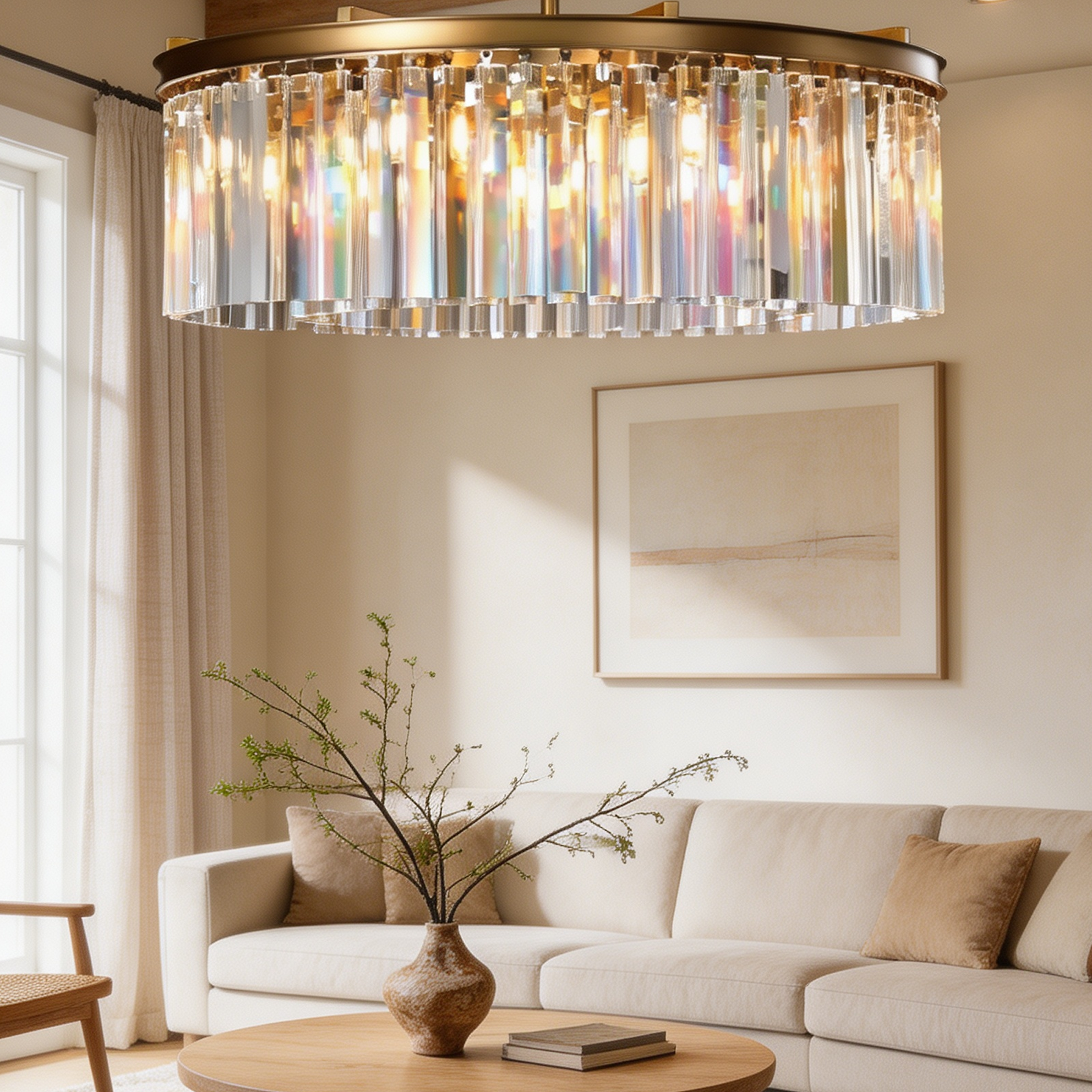 Royal Crystal Round Chandelier Finish Lacquered Burnished Brass-lampselegant