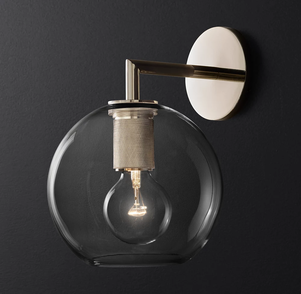 Utilitaire Glass Shade Wall Sconce-konalight