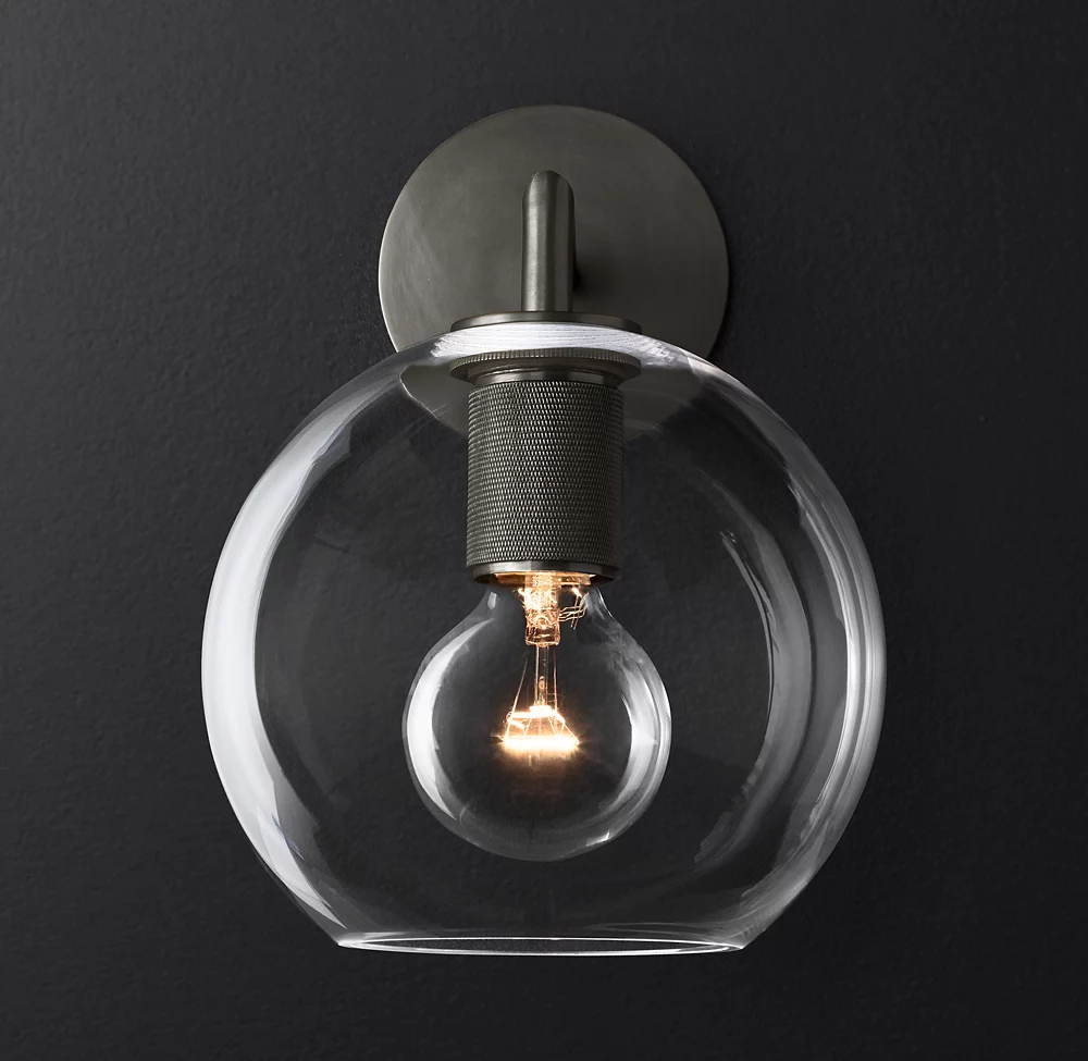 Utilitaire Glass Shade Wall Sconce-konalight
