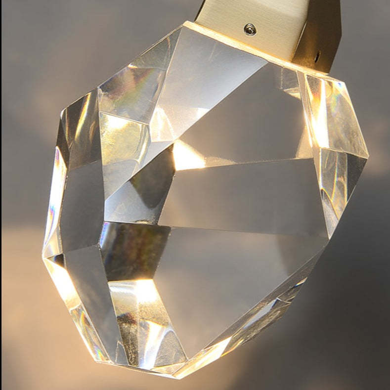 Faceted Crystal Wire Brass Wall Sconce-konalight