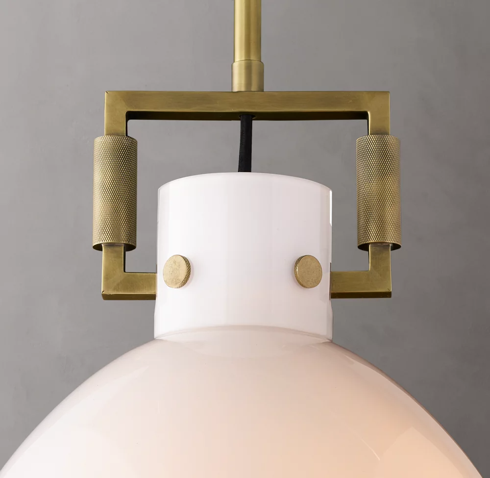 Machinist Milk Glass Shade Pendant Lamp-konalight
