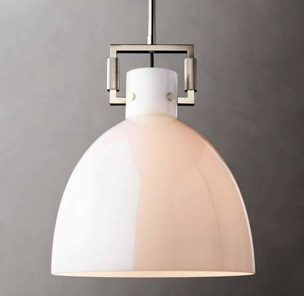Machinist Milk Glass Shade Pendant Lamp-konalight