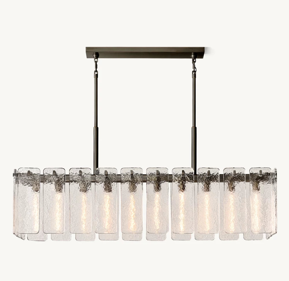 Clementine Glass Linear Chandelier 60"