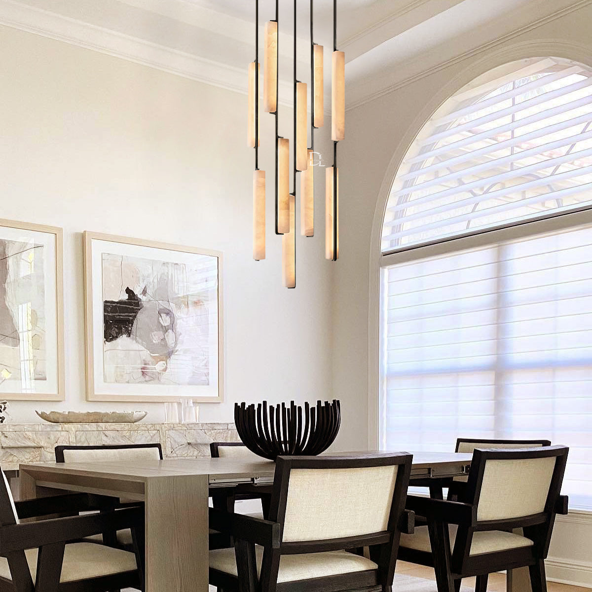 Audobon Alabaster Round Chandelier 24"