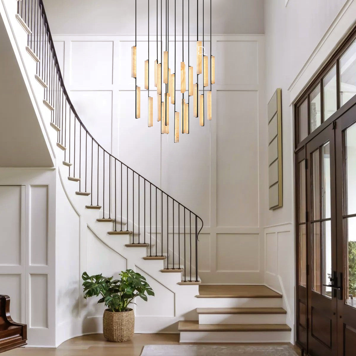 Audobon Alabaster Round Chandelier 56"