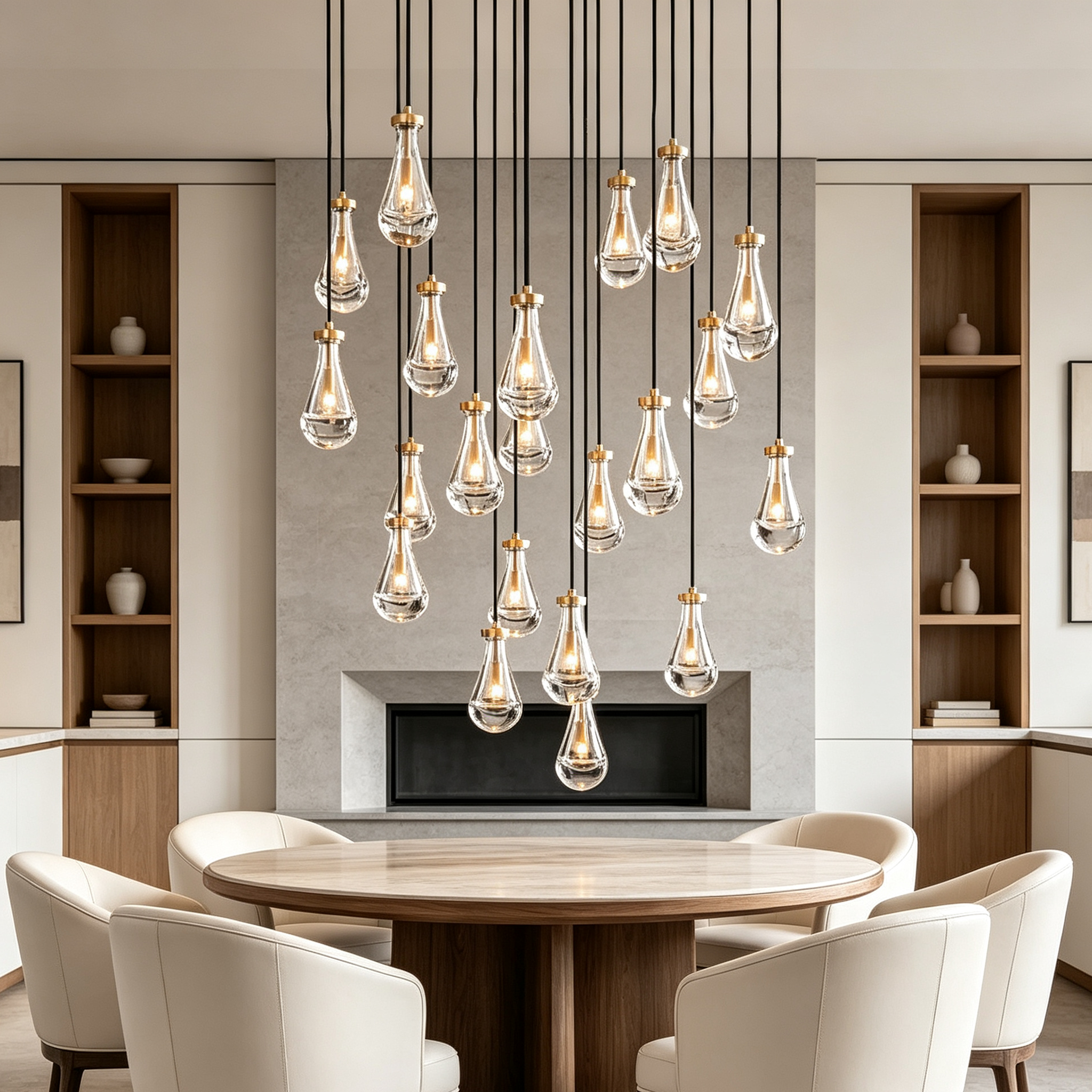 Raindrop Round Chandelier 36"