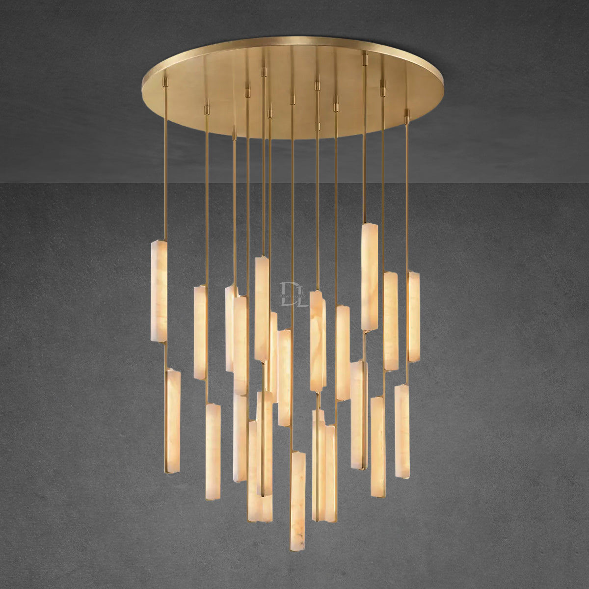 Audobon Alabaster Round Chandelier 56"