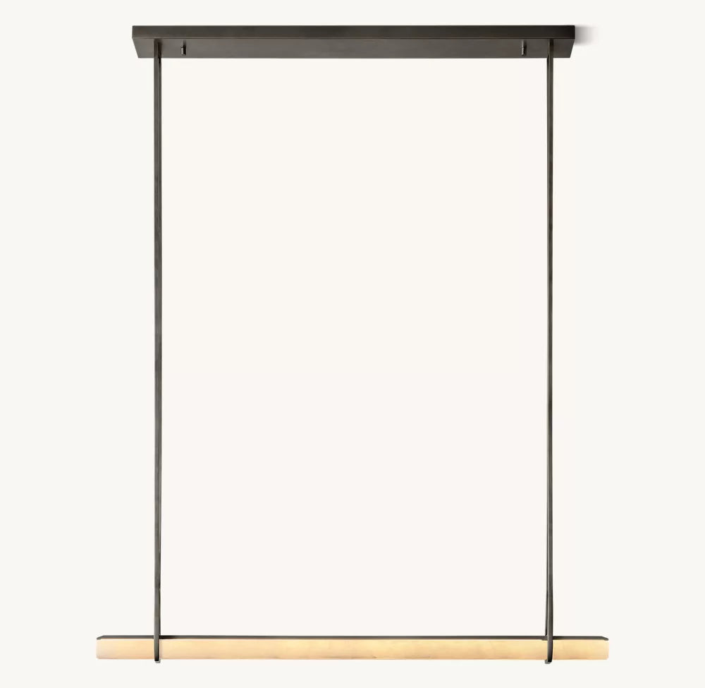 Audobon Alabaster Single Bar Linear Chandelier 60"