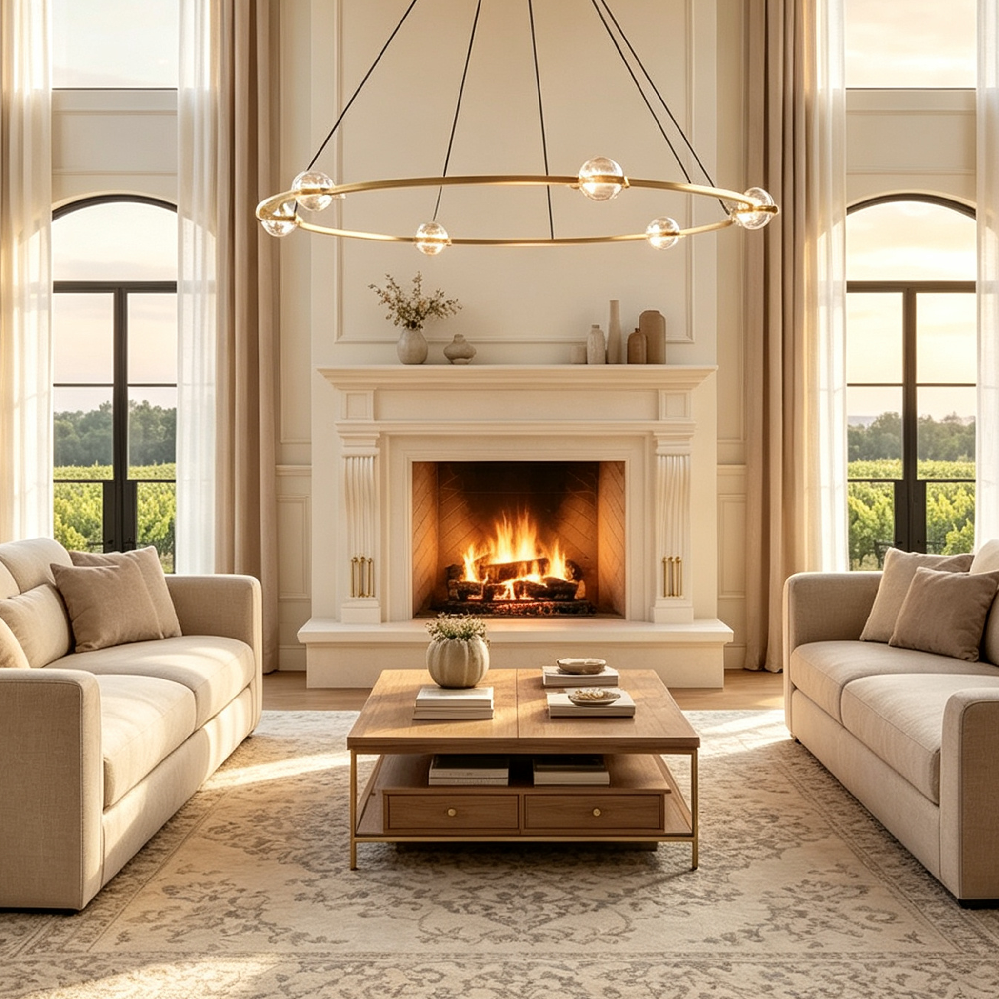 Eclatant Vintage Round Chandelier 48"