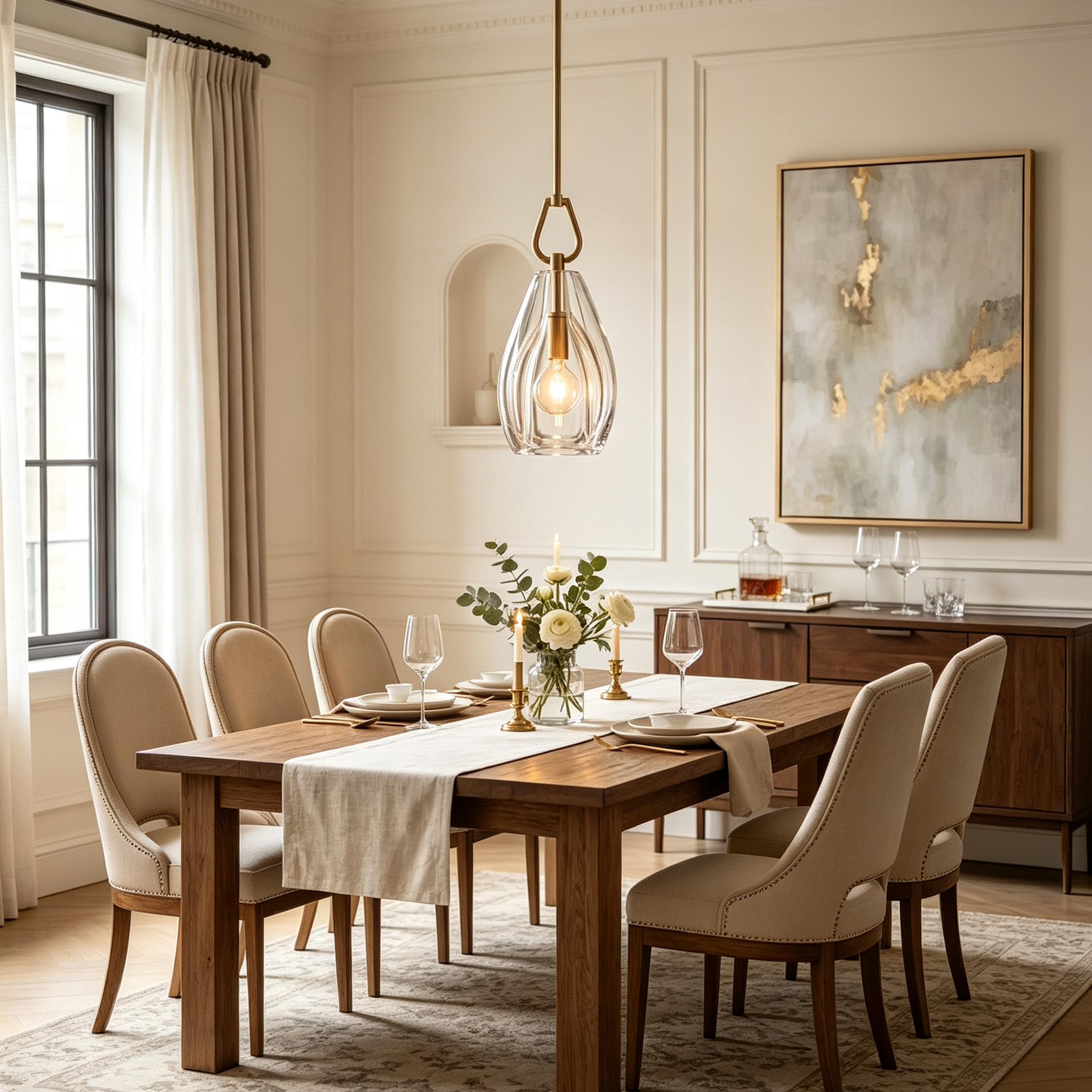 Botanist Flute Pendant Light For Dinning Room 8"