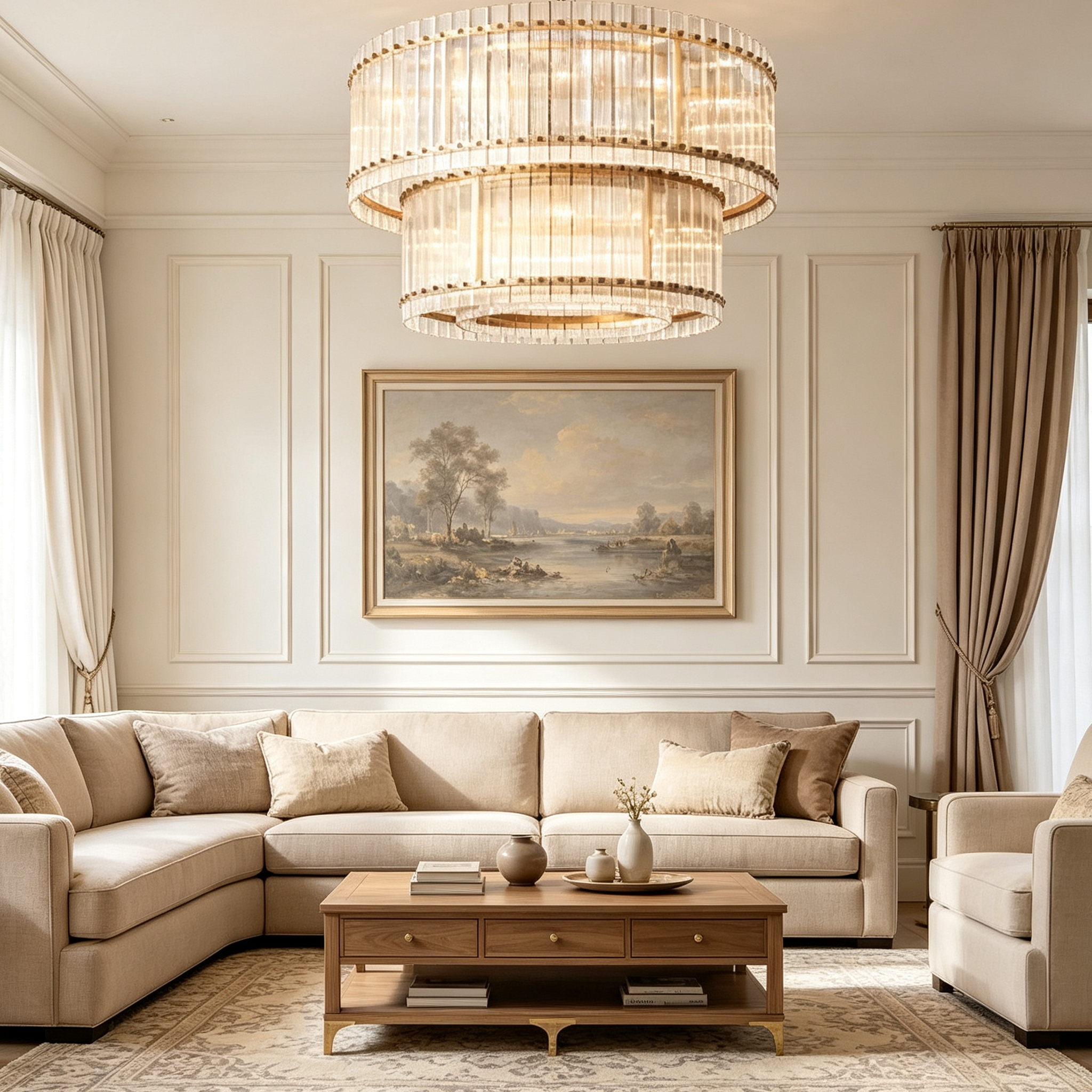 Hen Cbcro Modern 2-Tier luxury Round Chandelier 48"