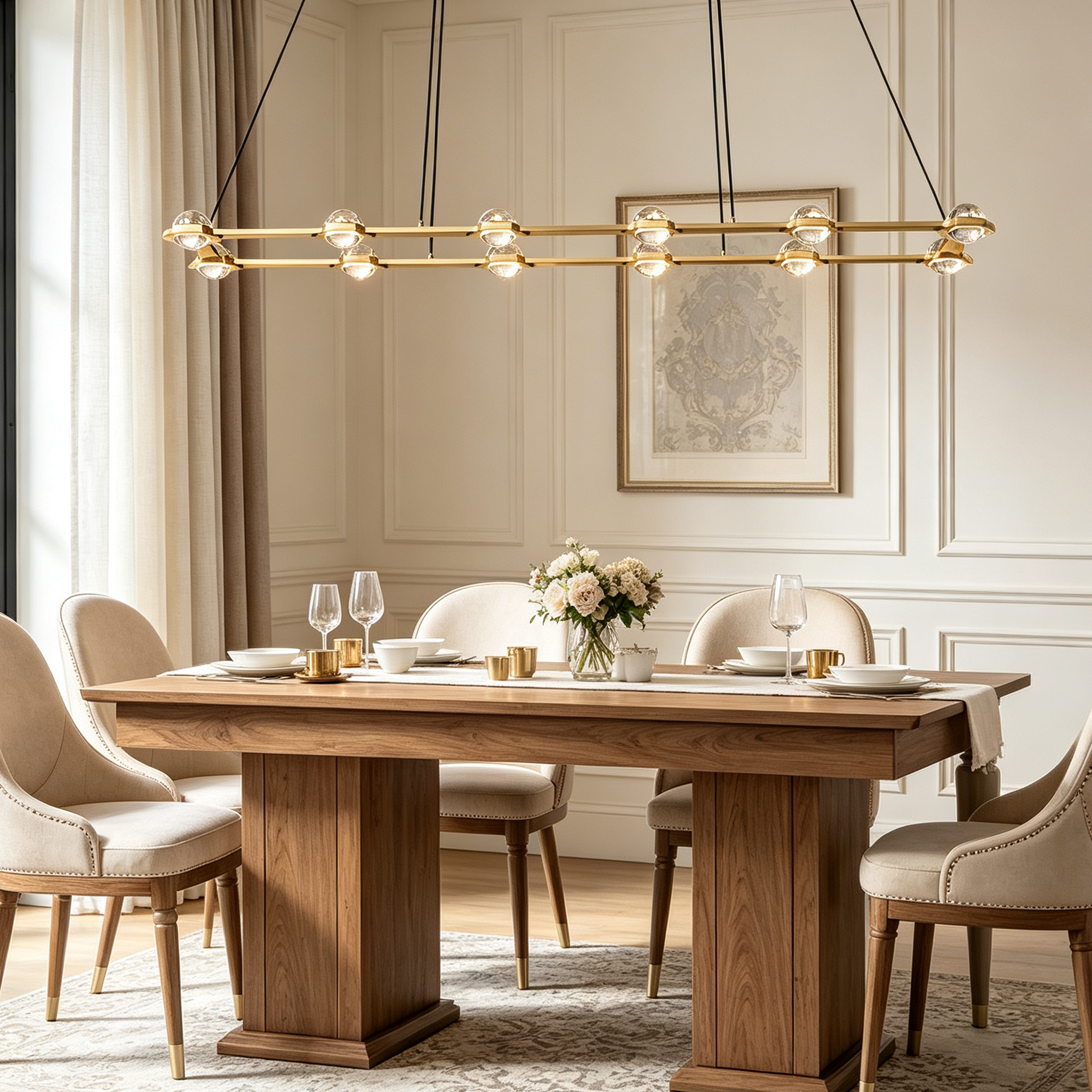 Eclatant Vintage Rectangular  Chandelier 72"