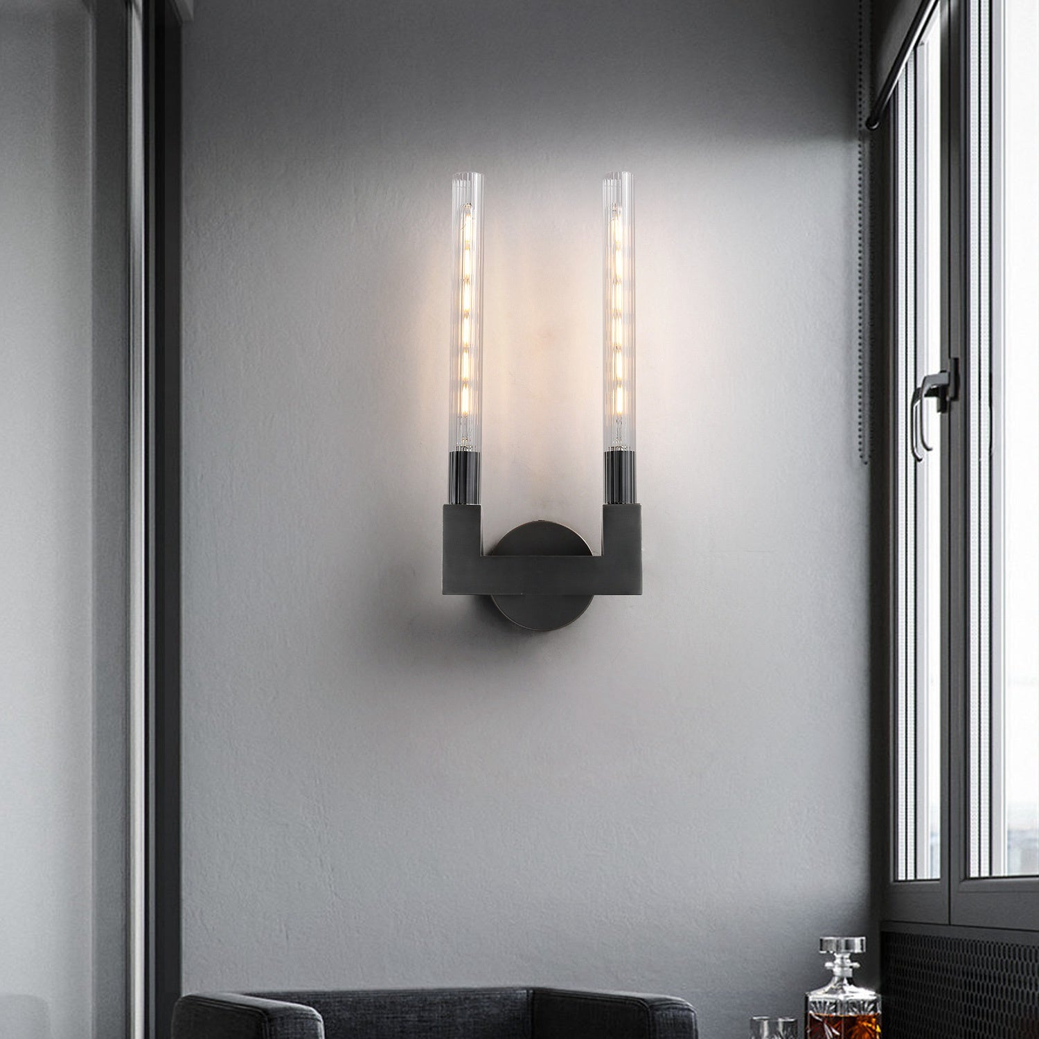 Cannele Double Head Outdoor Wall Sconce-konalight