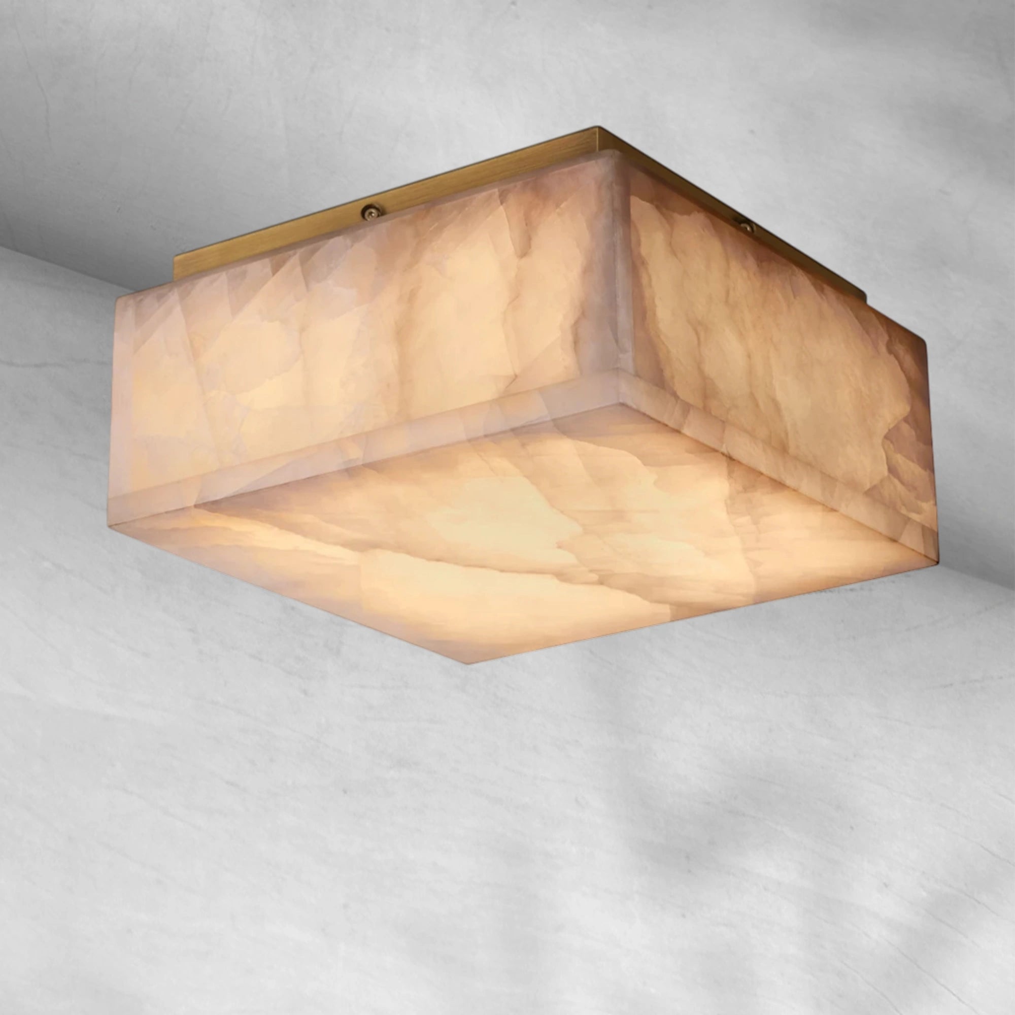 Rim Calcite Square Flushmount 6"10"14"