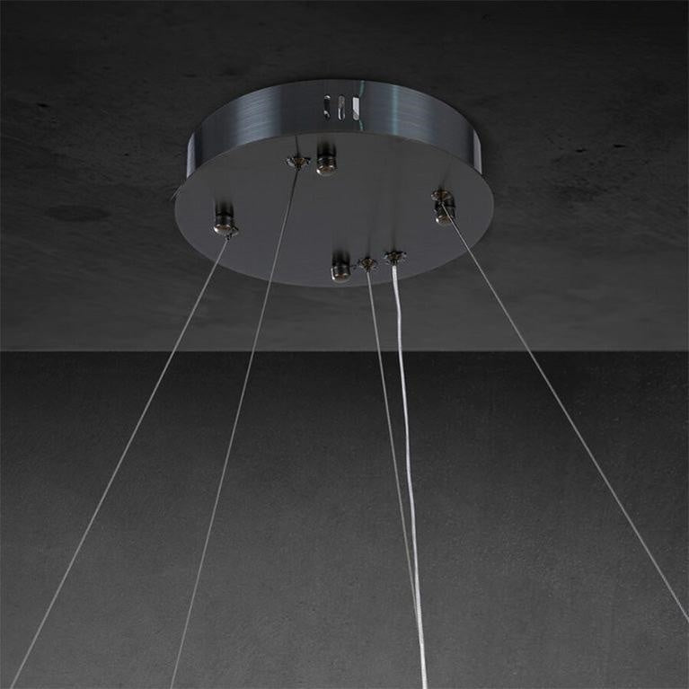 Rim 2-Tier Round Calcite Chandelier 60"