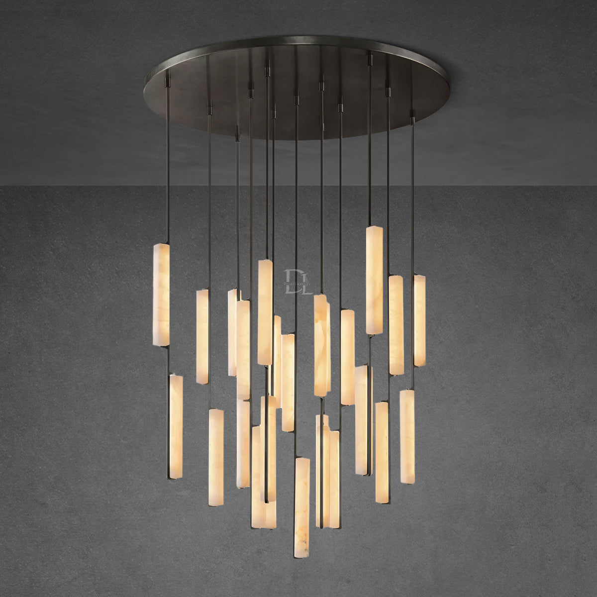 Audobon Alabaster Round Chandelier 56"