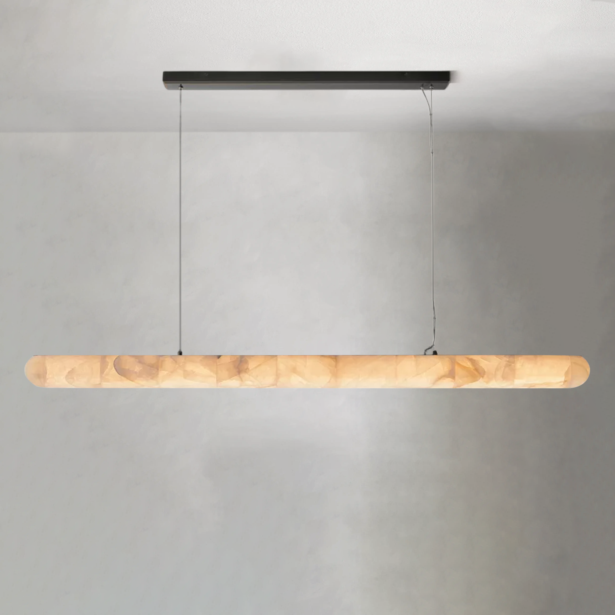 Rim Lisse Alabaster Linear Chandelier 60" 80"