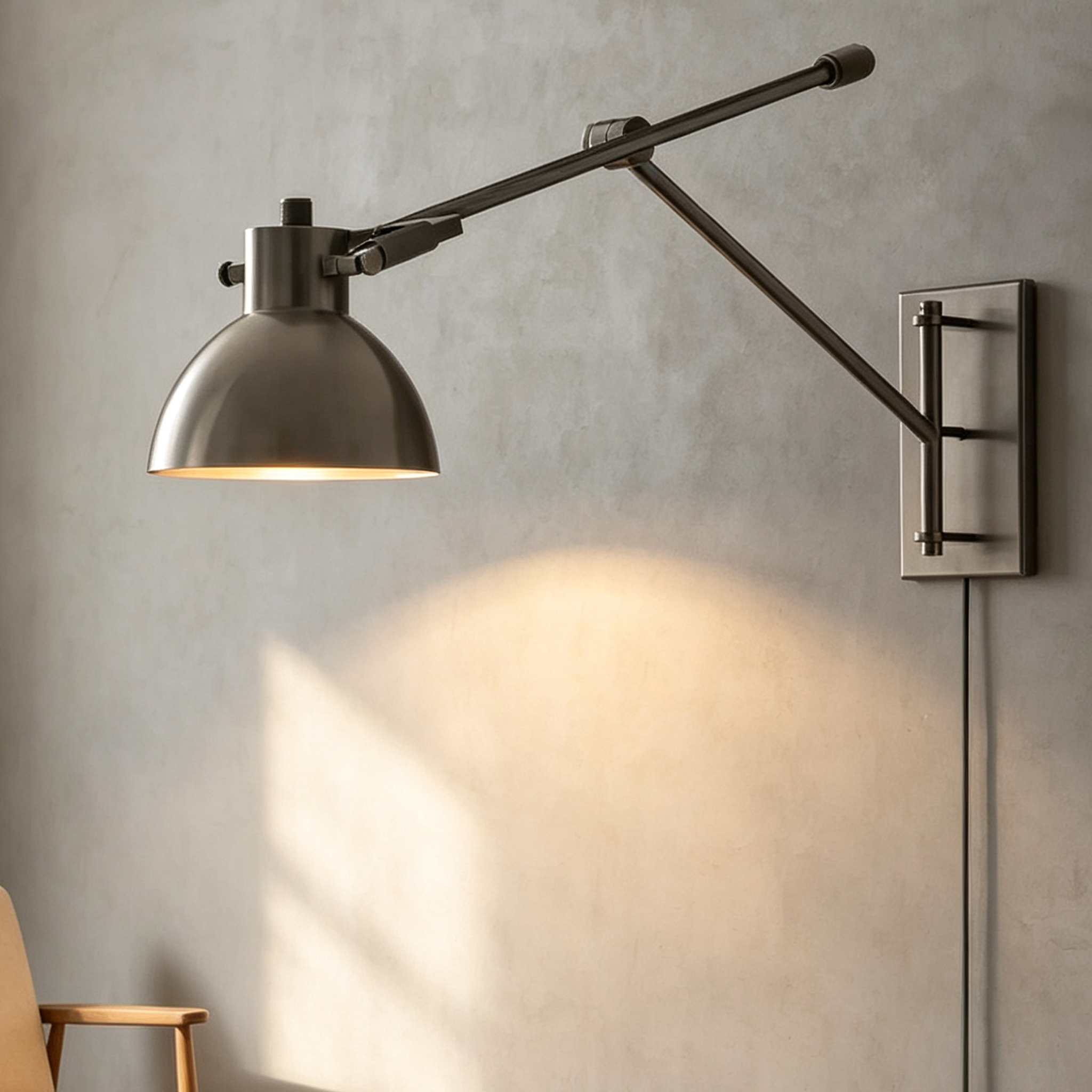 Machinist Swing-Arm Wall Sconce For Study Room