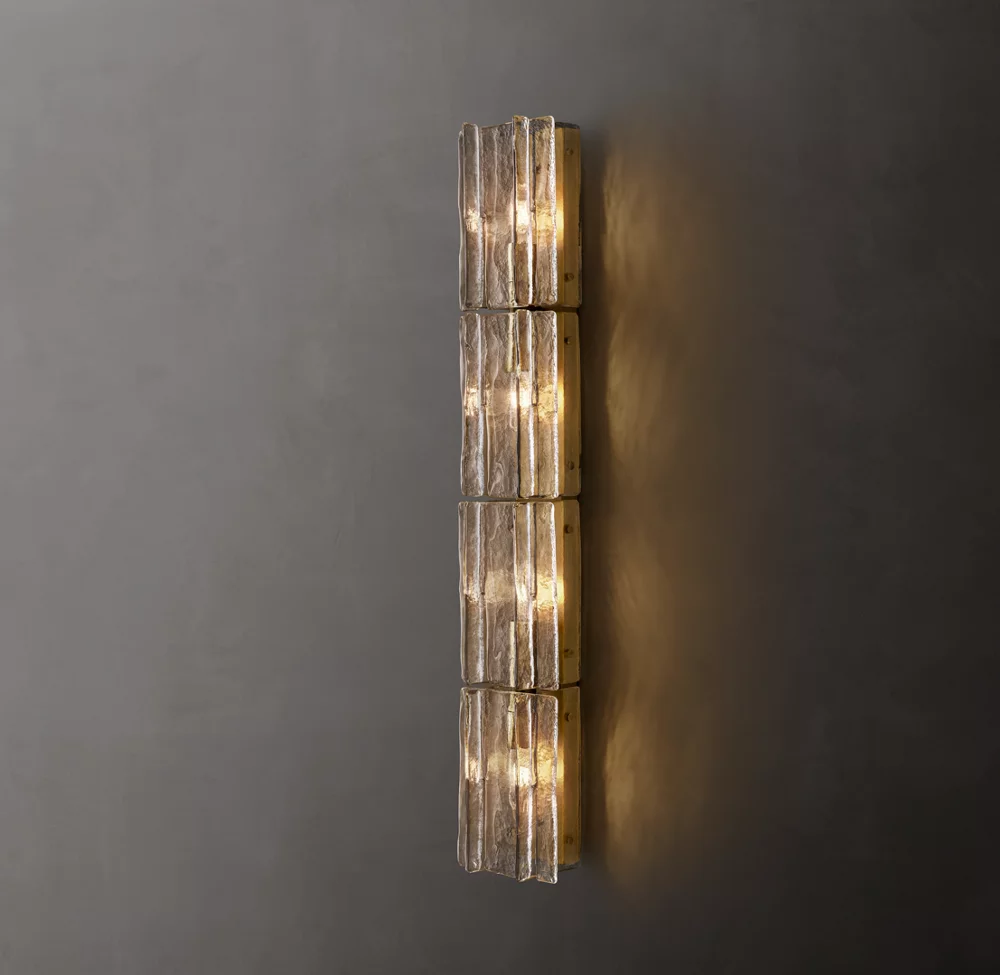 Lattice Smoke Glass Sconce 49" 61" 