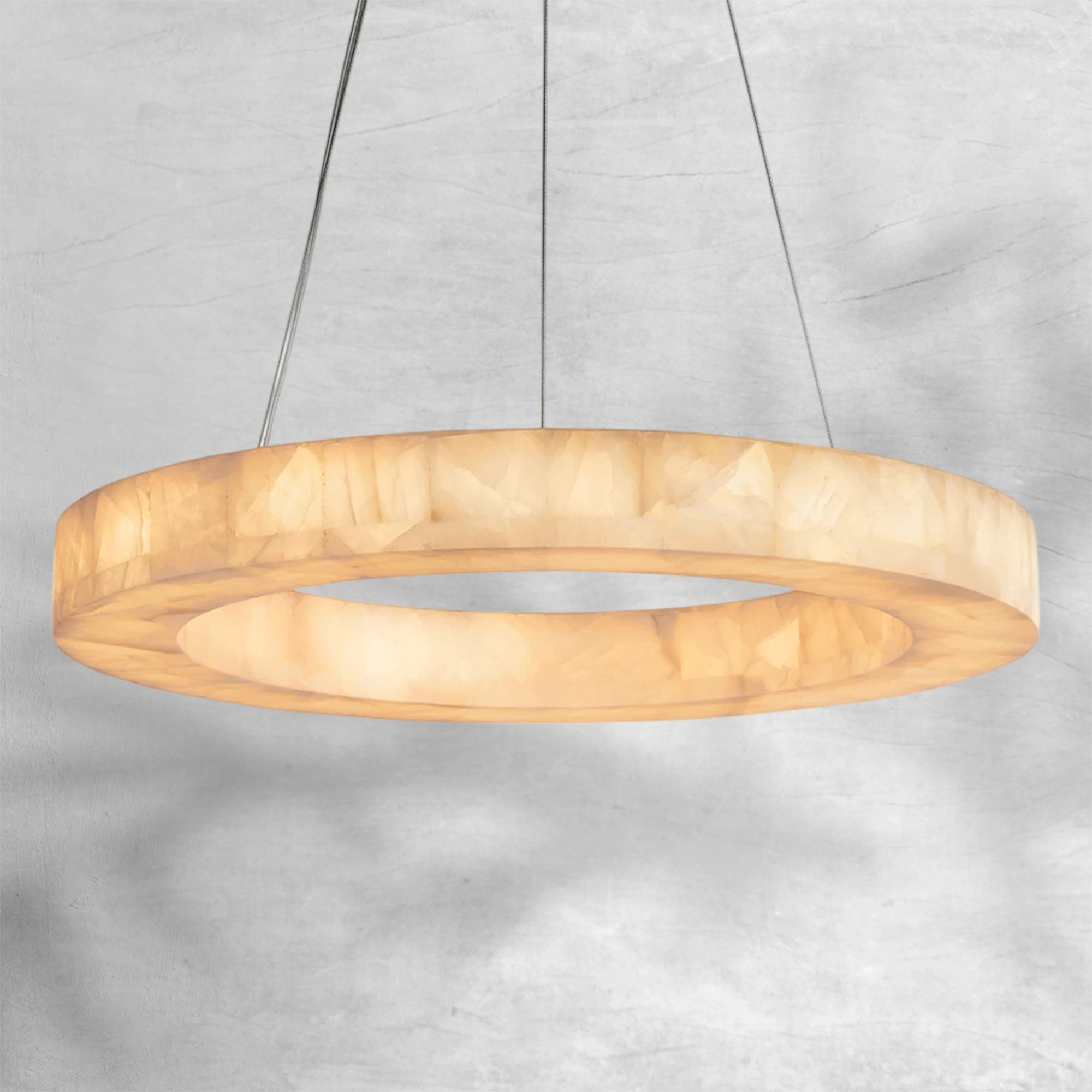 Rim Calcite Round Chandelier 31"40"60"