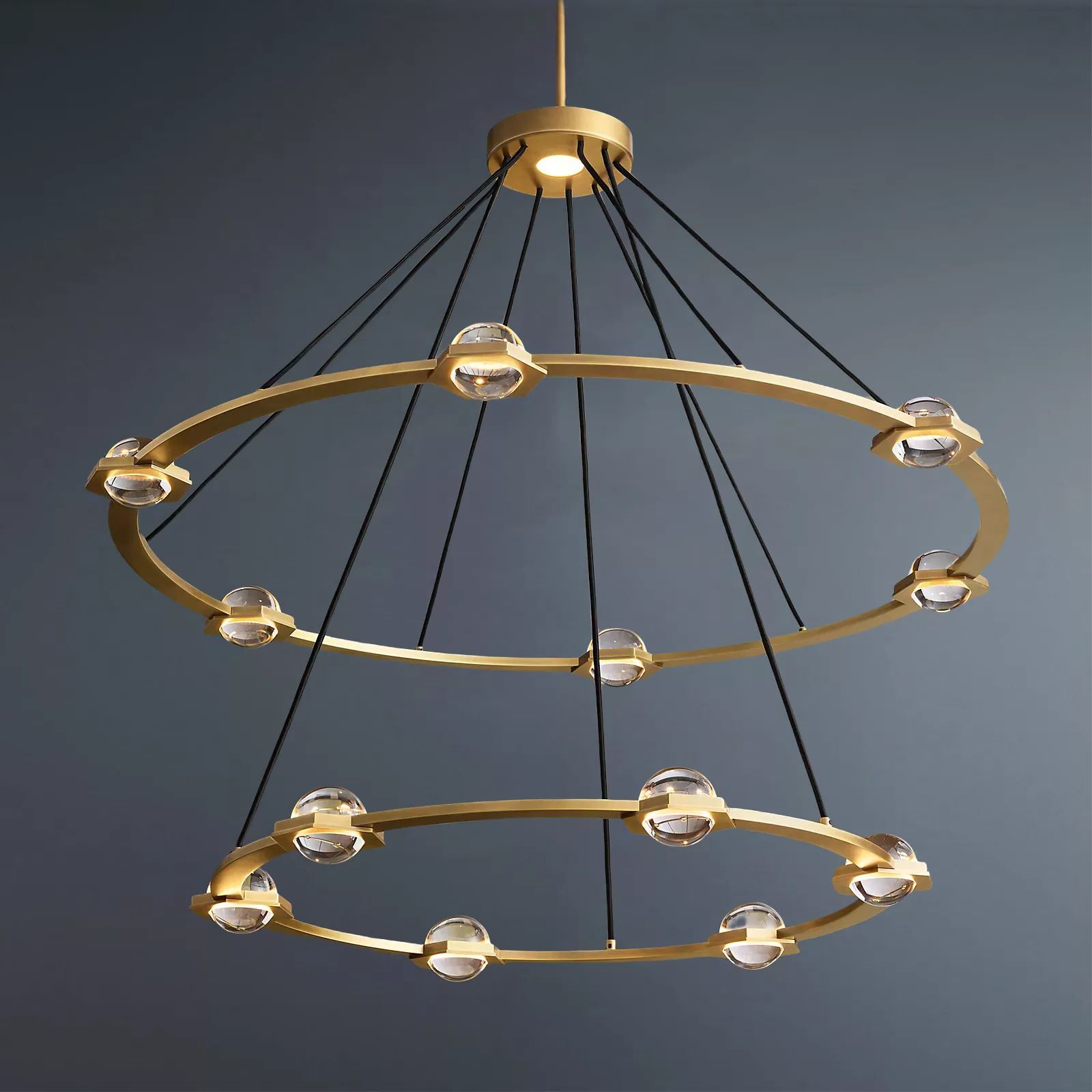 Eclatant Vintage Two-tier Round Chandelier 48"-konalight