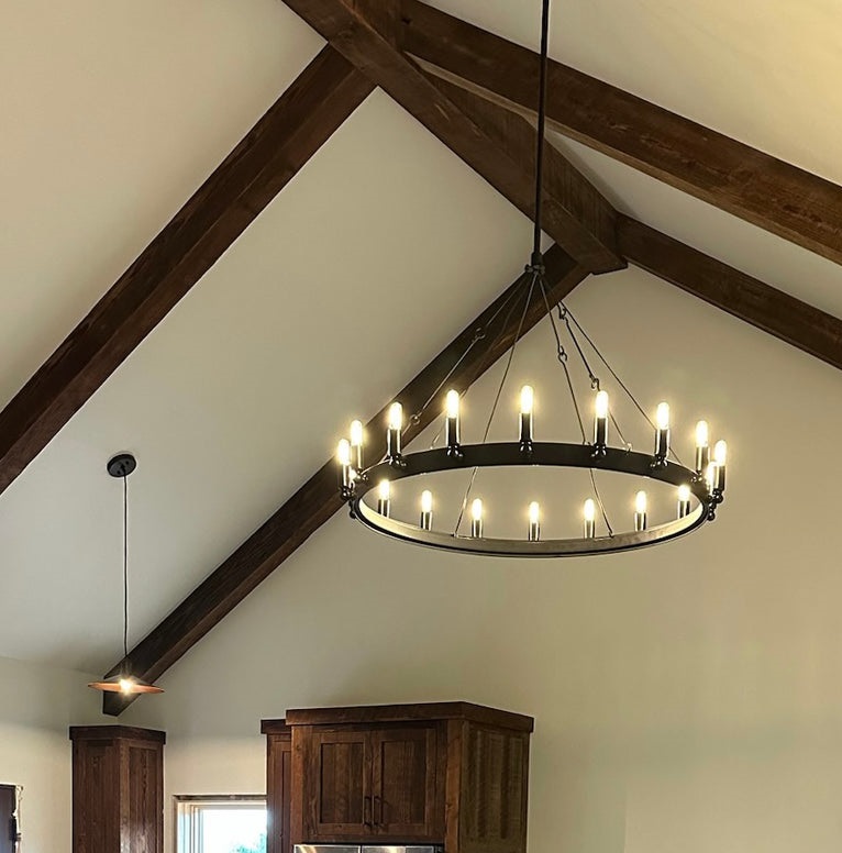 Camin Vintage Filament Round Chandelier 38" For Living Room-konalight