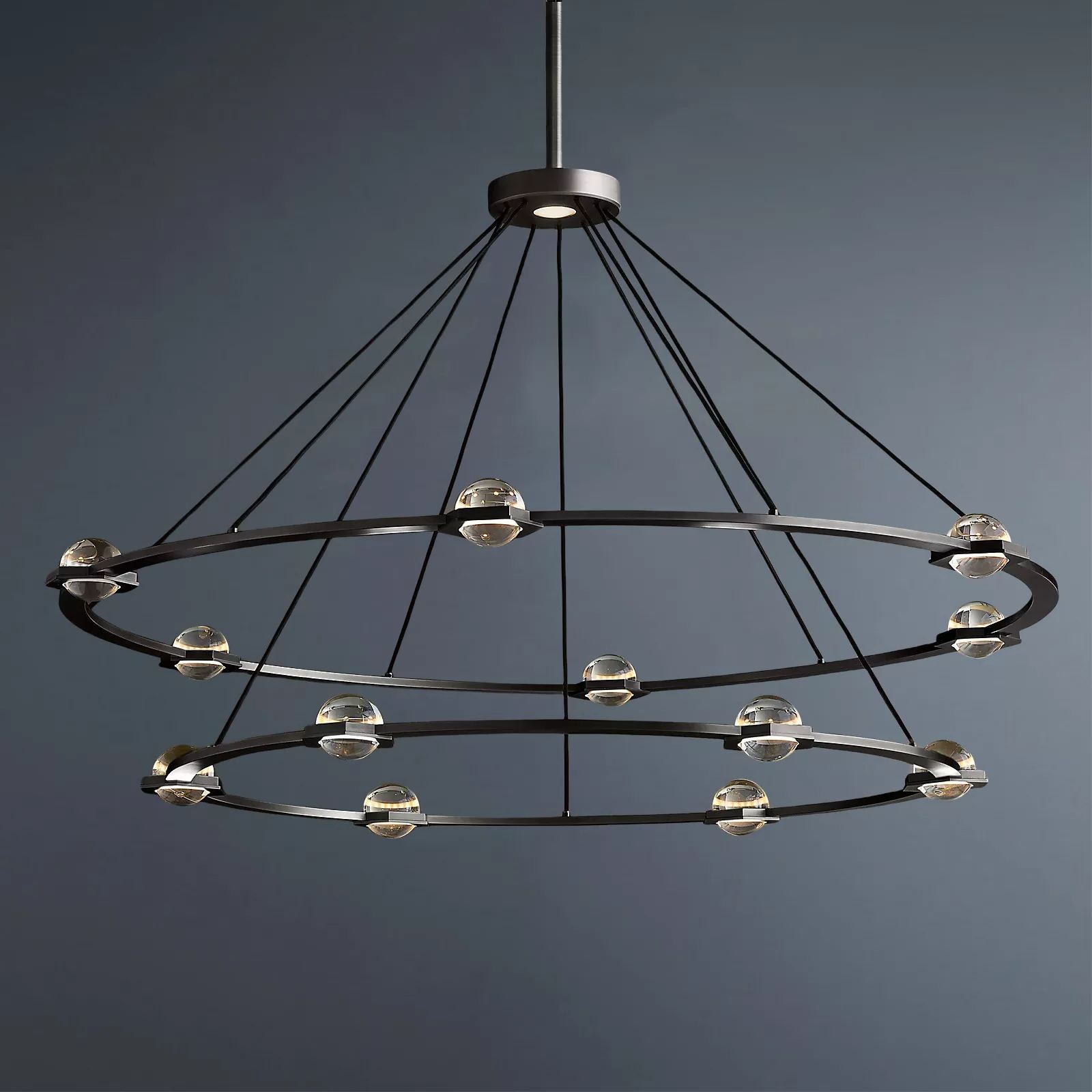 Éclatant Vintage Two-tier Round Chandelier 60"-konalight