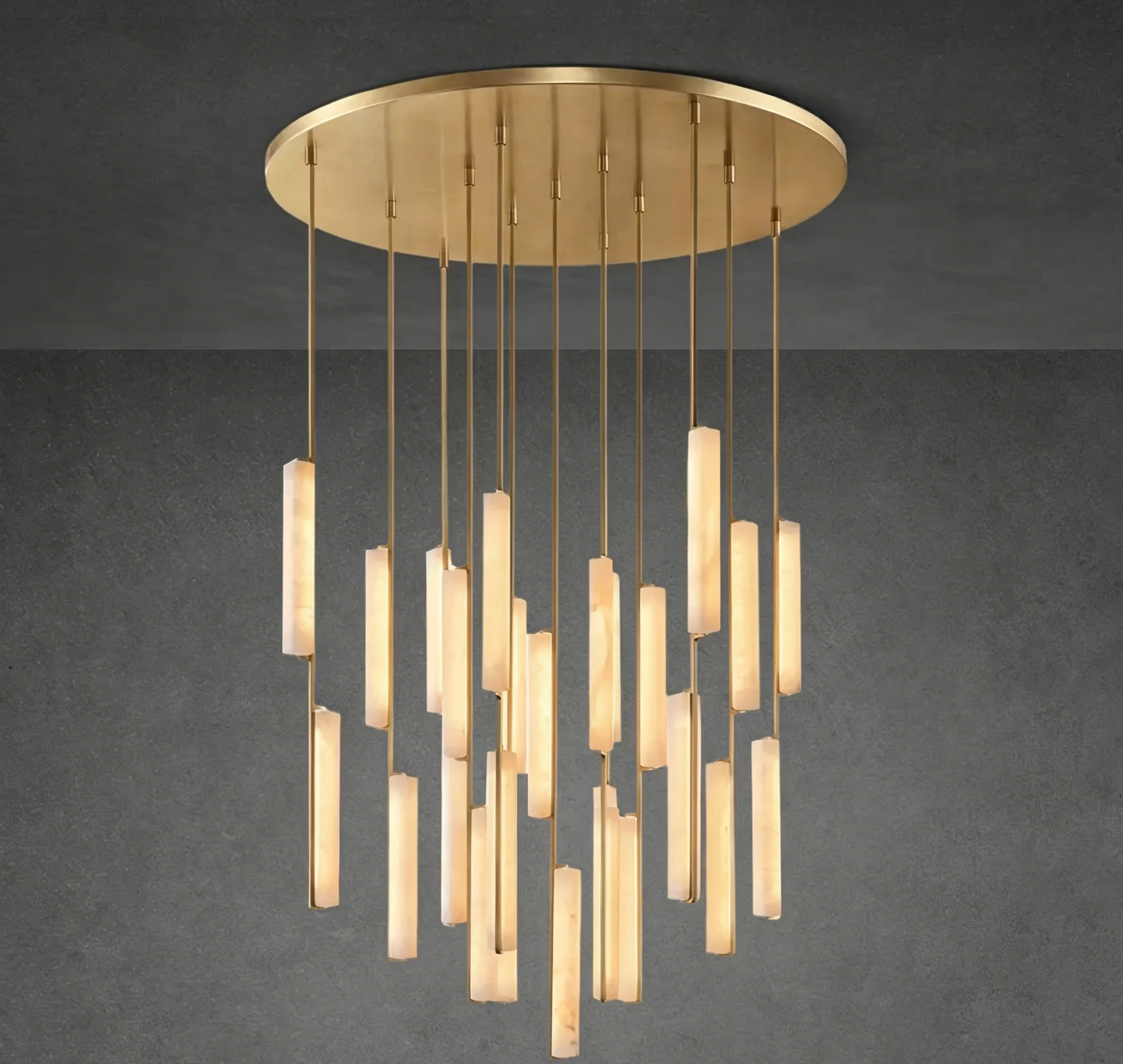 Aerie Alabaster Round Chandelier 56"