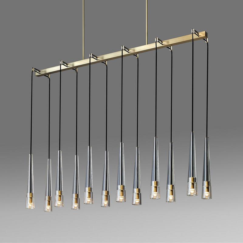 Apollin Linear Crystal Shades Chandelier For Kitchen Island Chandelier-konalight
