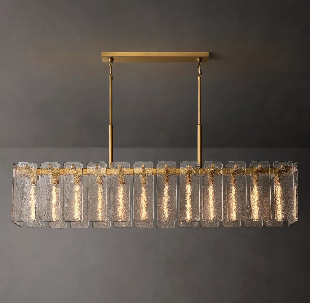 Clementine Glass Linear Chandelier 72"