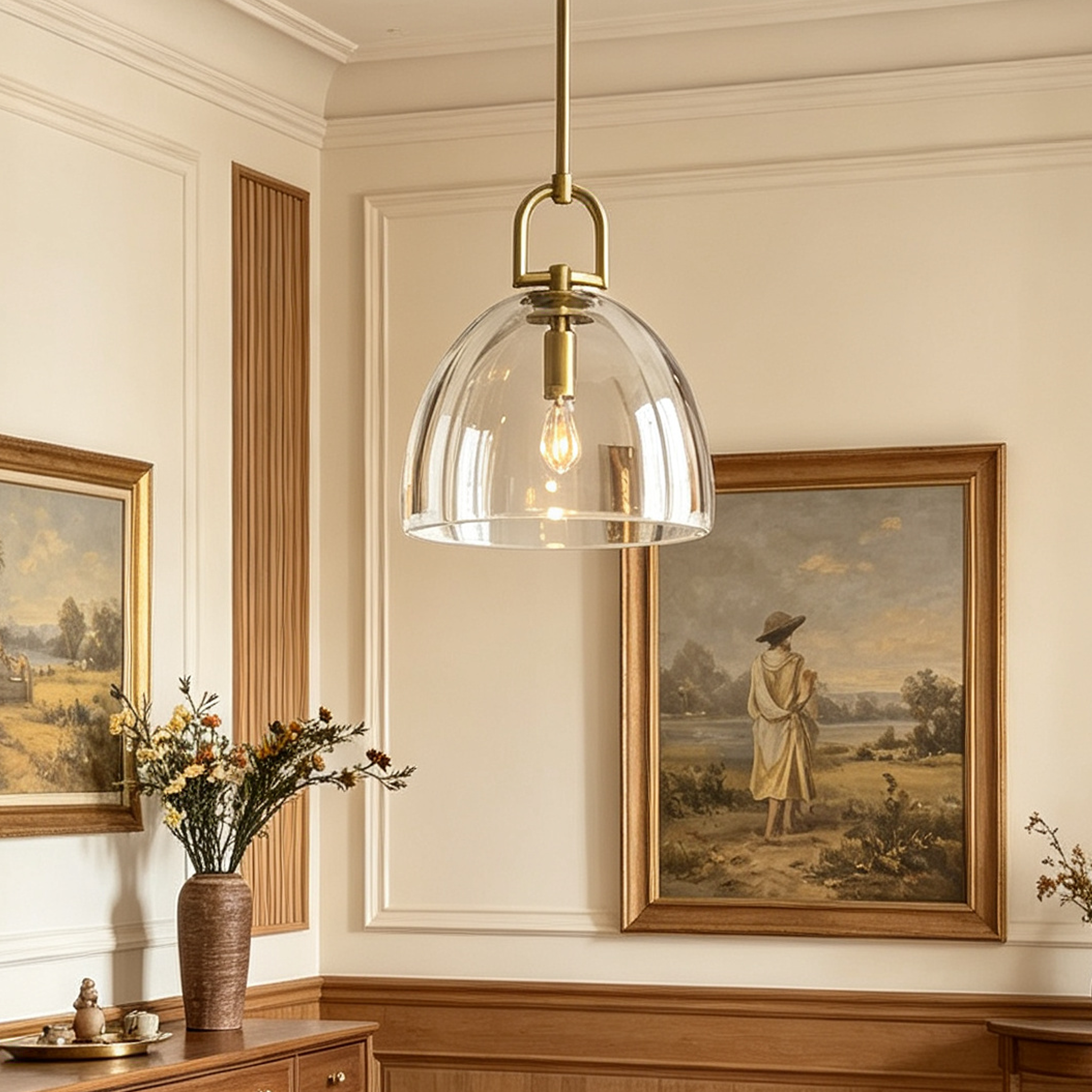 Botanist Dome Crystal Pendant Light 7"