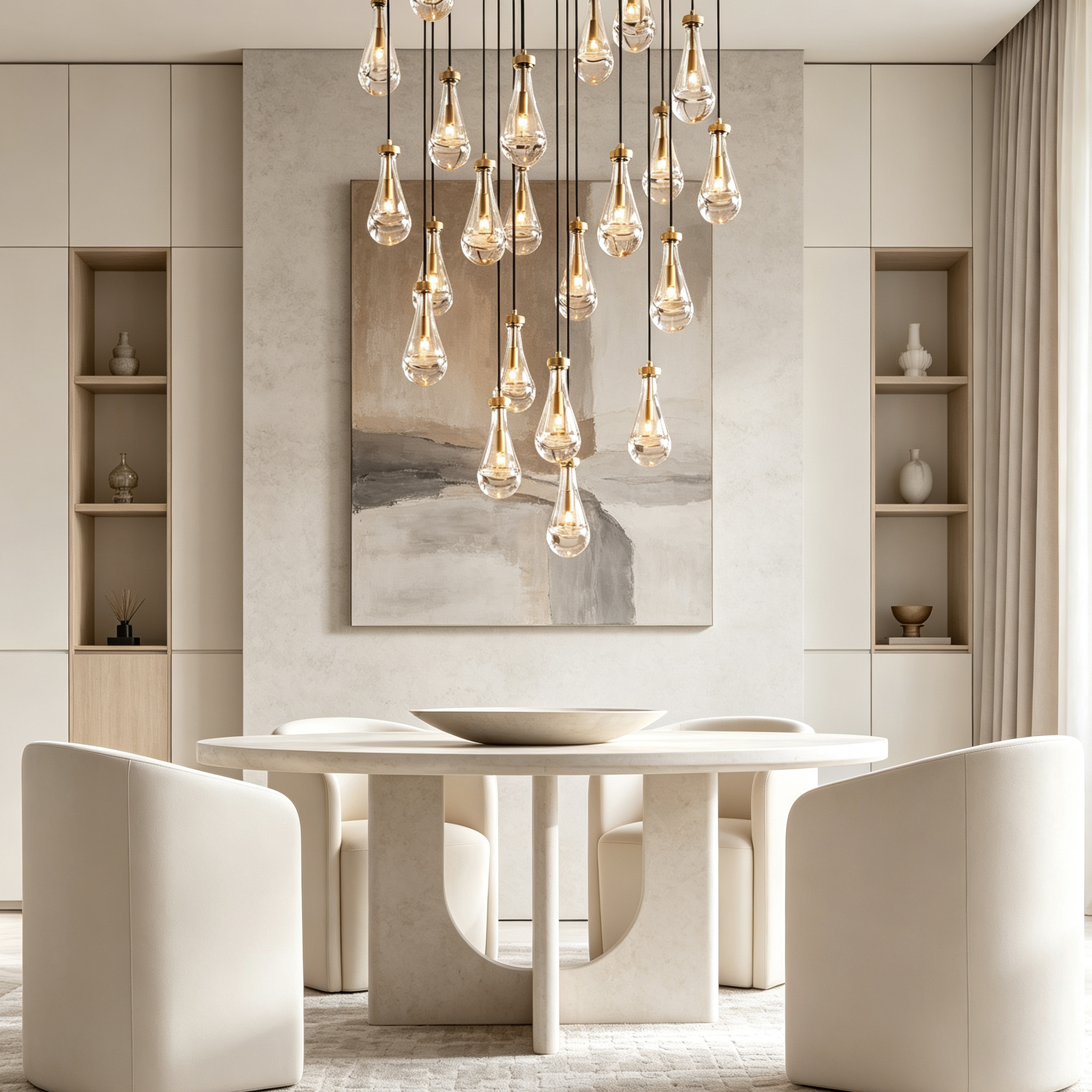 Raindrop Round Chandelier 47"