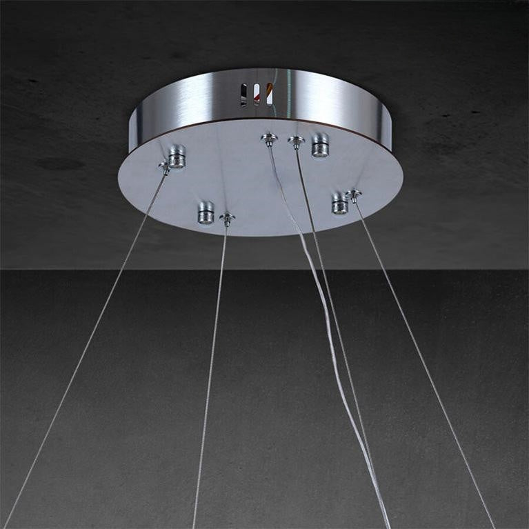 Rim 2-Tier Round Calcite Chandelier 60"