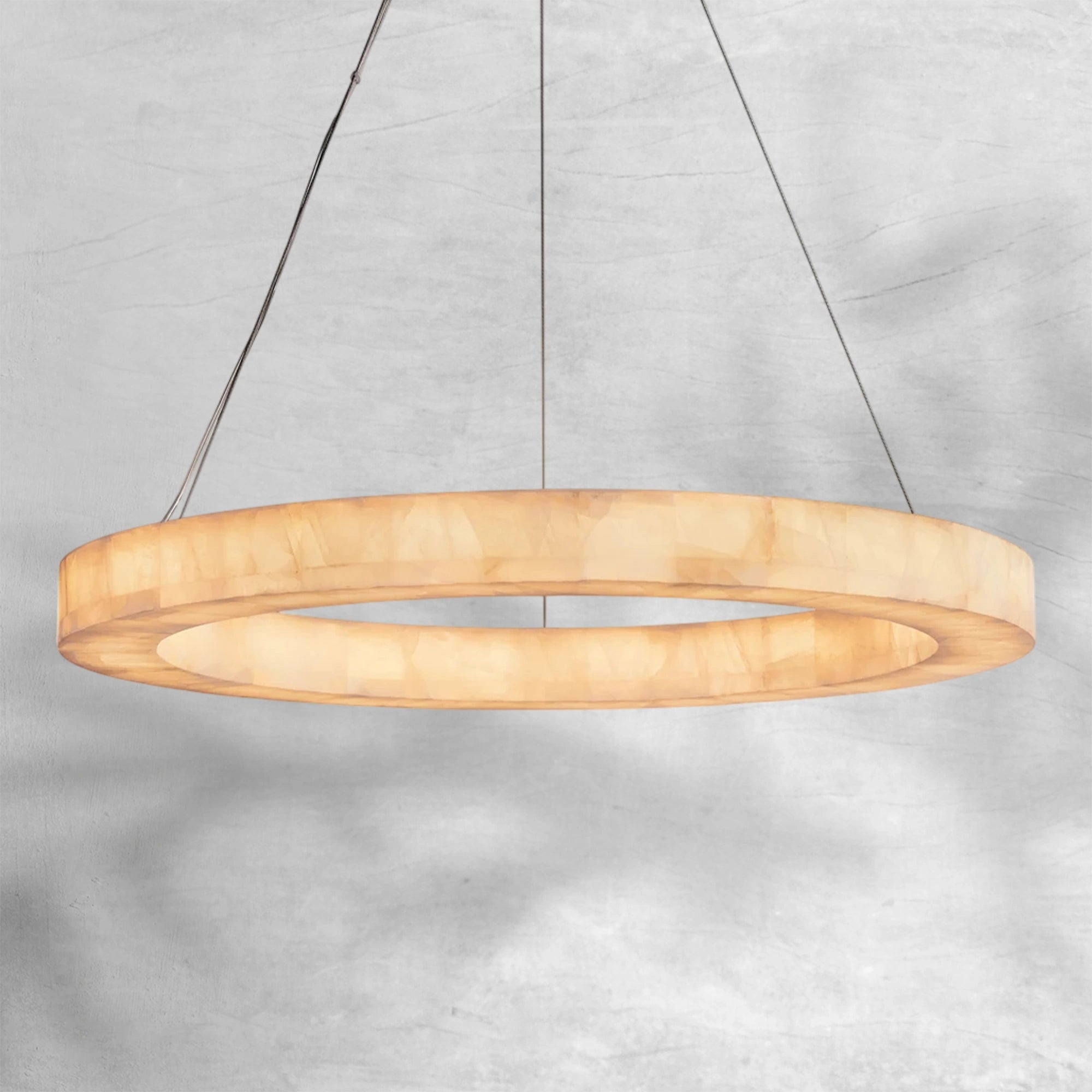 Rim Calcite Round Chandelier 31"40"60"