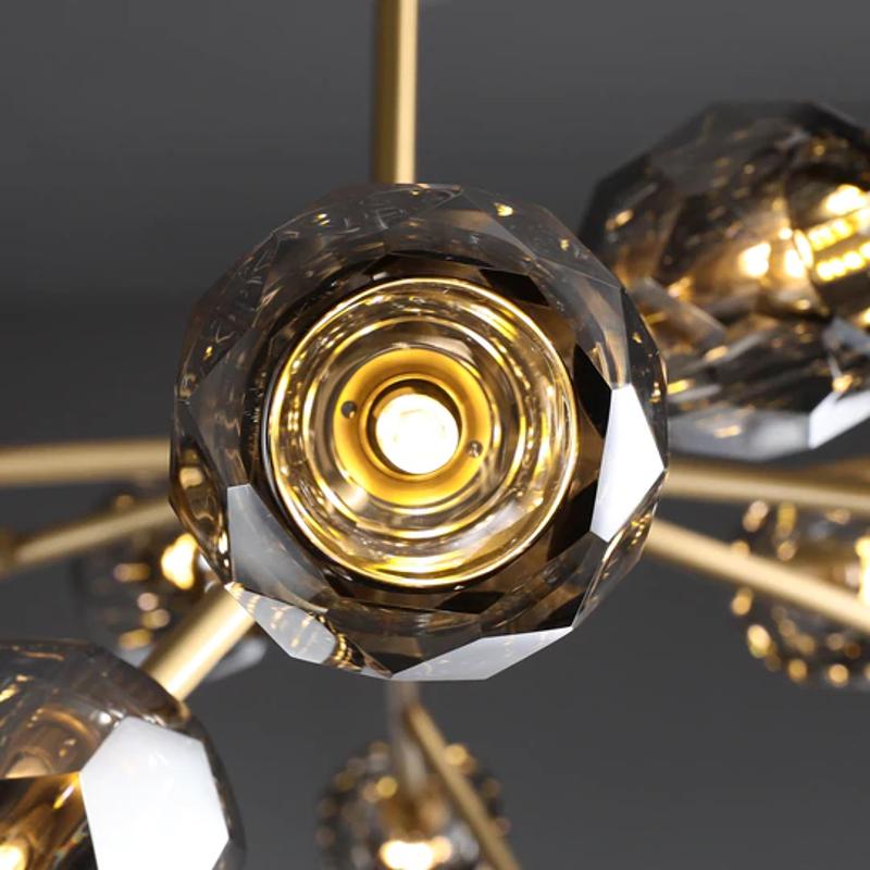 Boule De Crystal Ball Smoky Glass Round Chandelier 36"-konalight