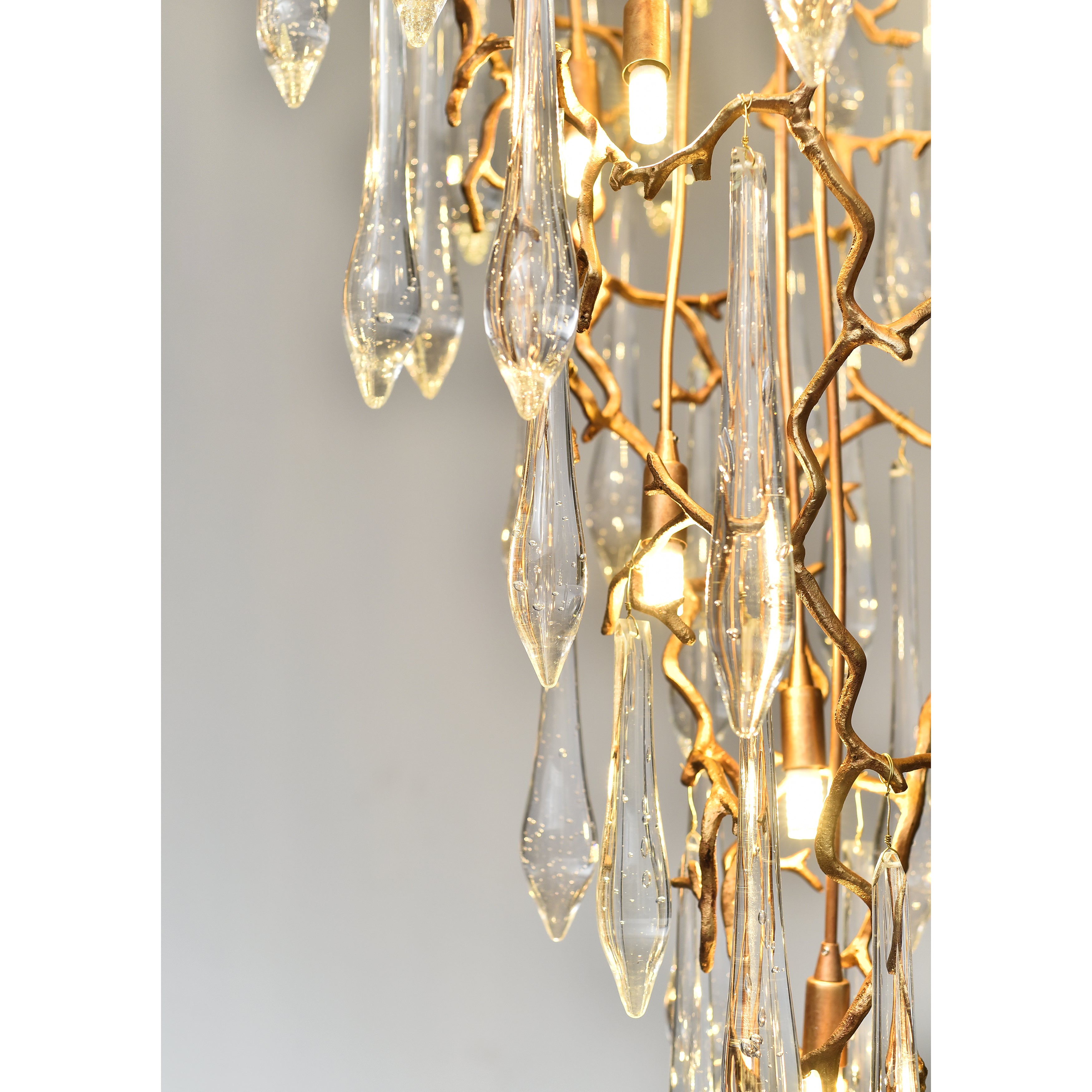 Branching Round Foyer Teardrop Chandelier-konalight