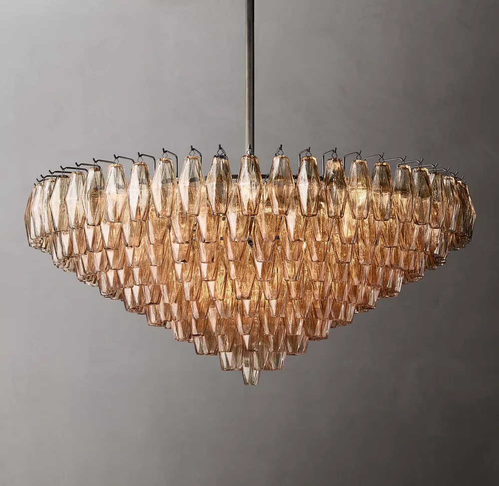 Mia Smoke Glass Tiered Round Chandelier For Dinning Room-konalight