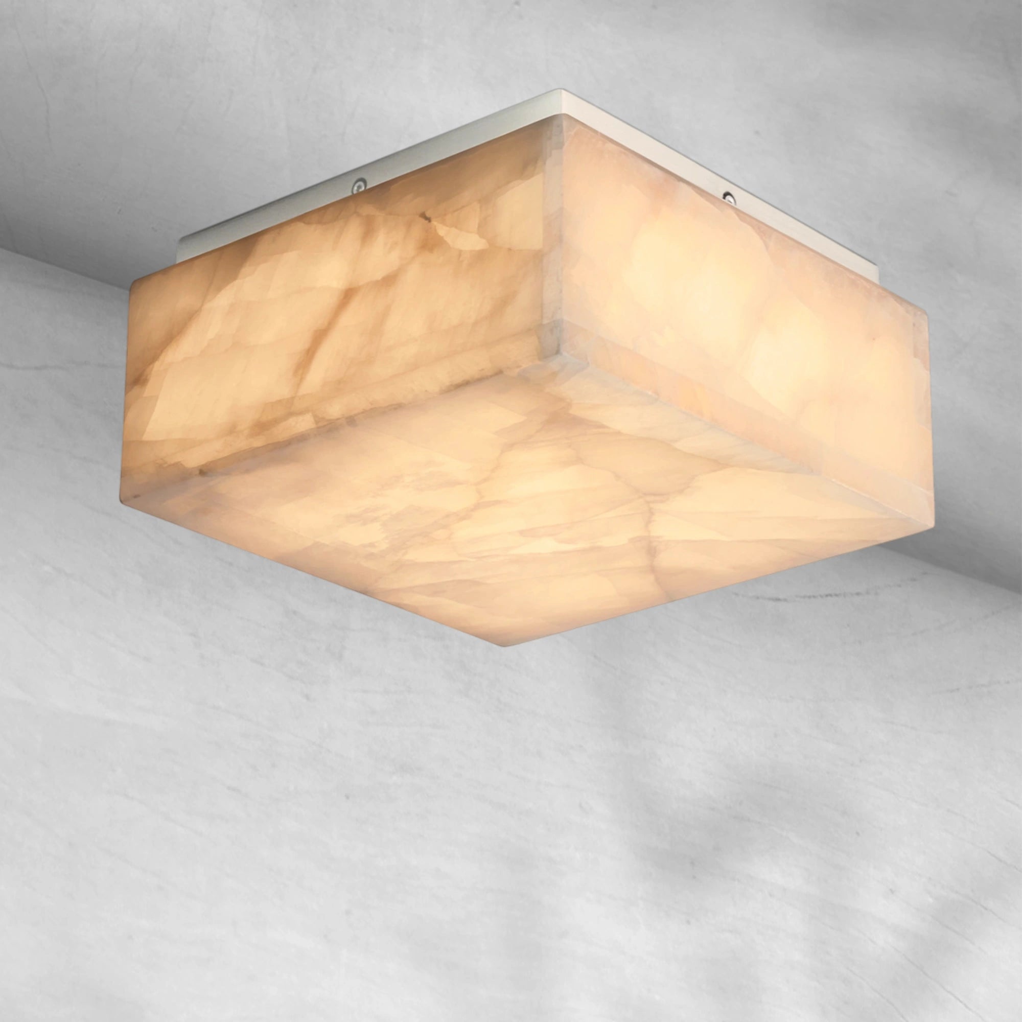 Rim Calcite Square Flushmount 6"10"14"